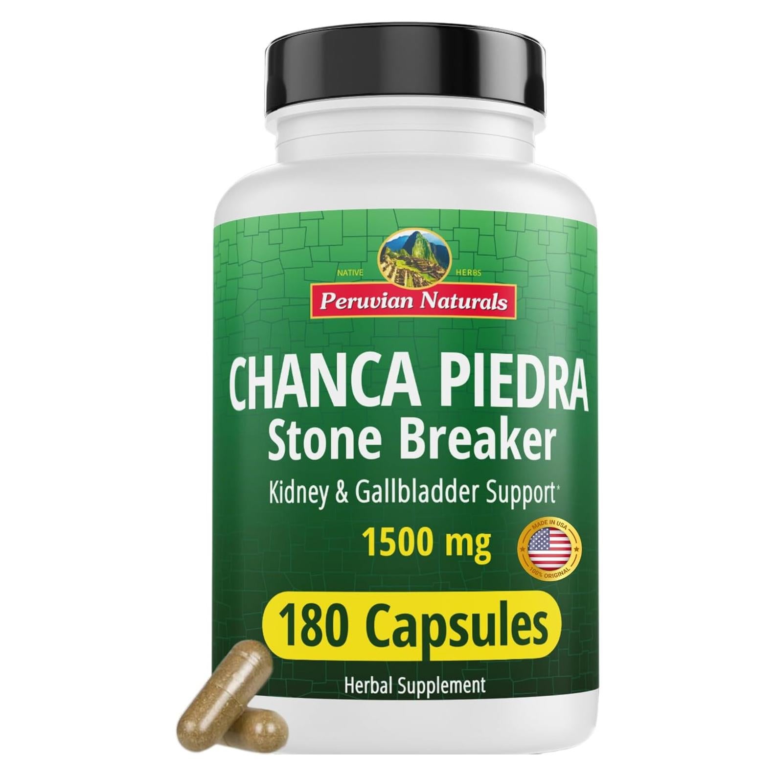 Chanca Piedra Rompe Piedras Peruvian Naturals 180 Cápsulas 1500mg