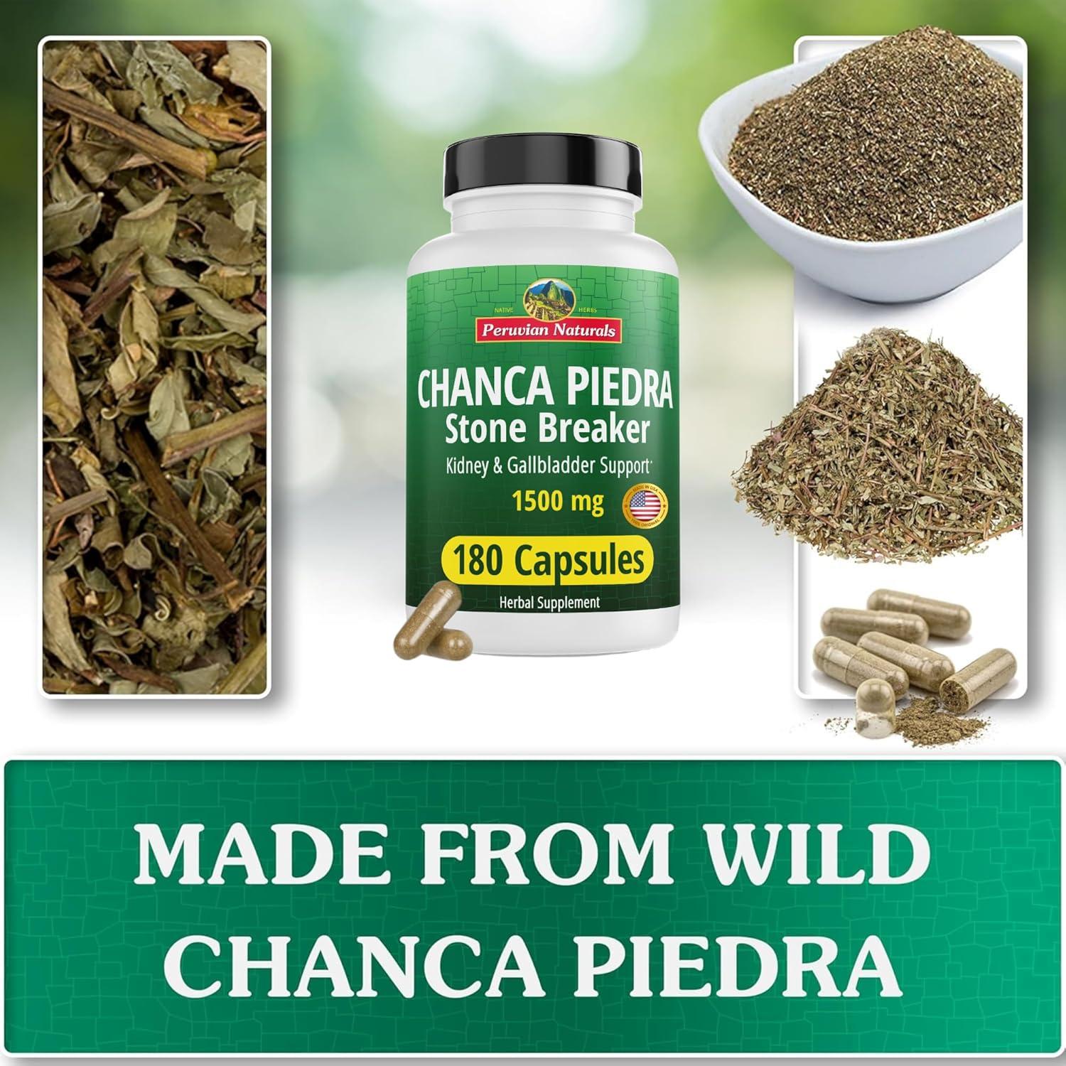 Chanca Piedra Rompe Piedras Peruvian Naturals 180 Cápsulas 1500mg