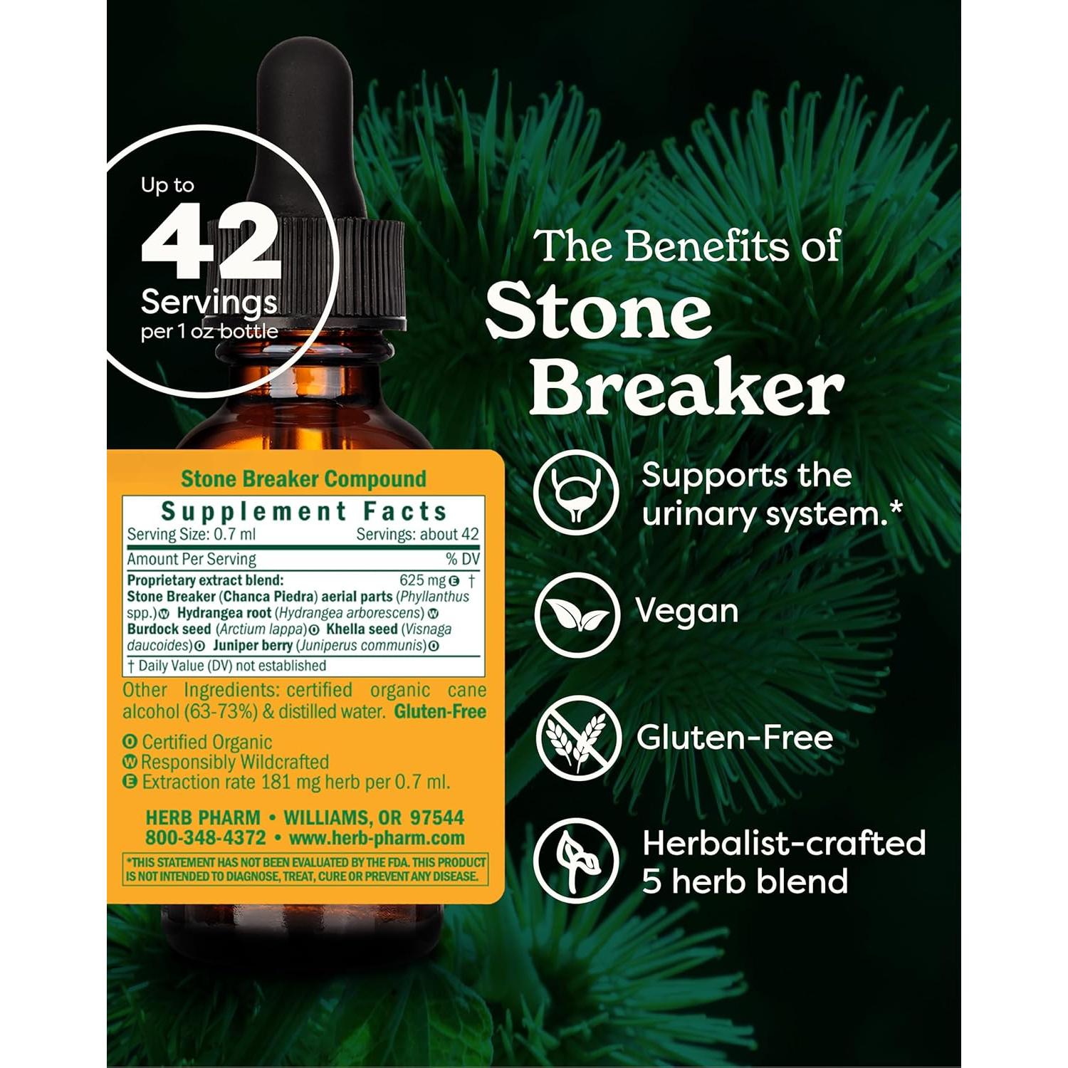 Herb Pharm Rompe Piedras 29.57 ml Soporte Urinario