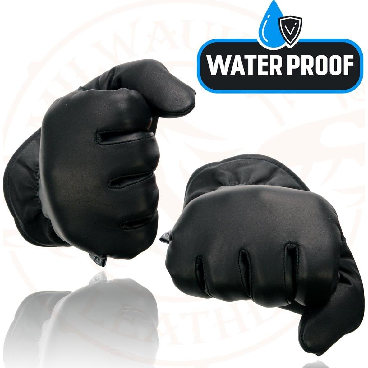 Guantes de Moto de Cuero Impermeables Milwaukee MG7523 Negro