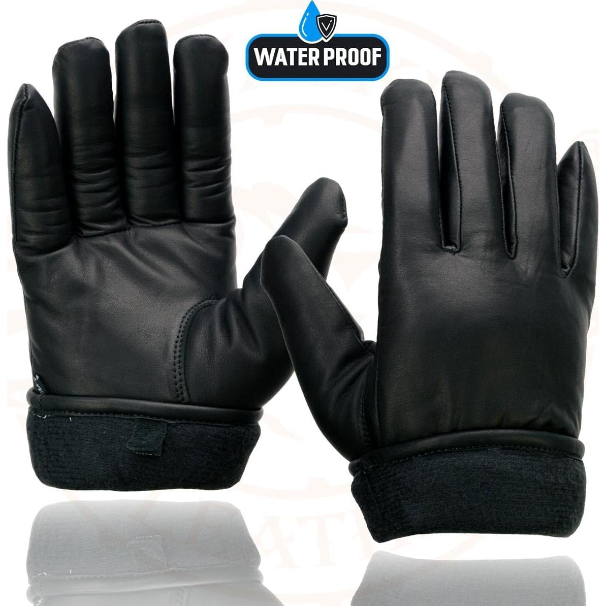 Guantes de Moto de Cuero Impermeables Milwaukee MG7523 Negro