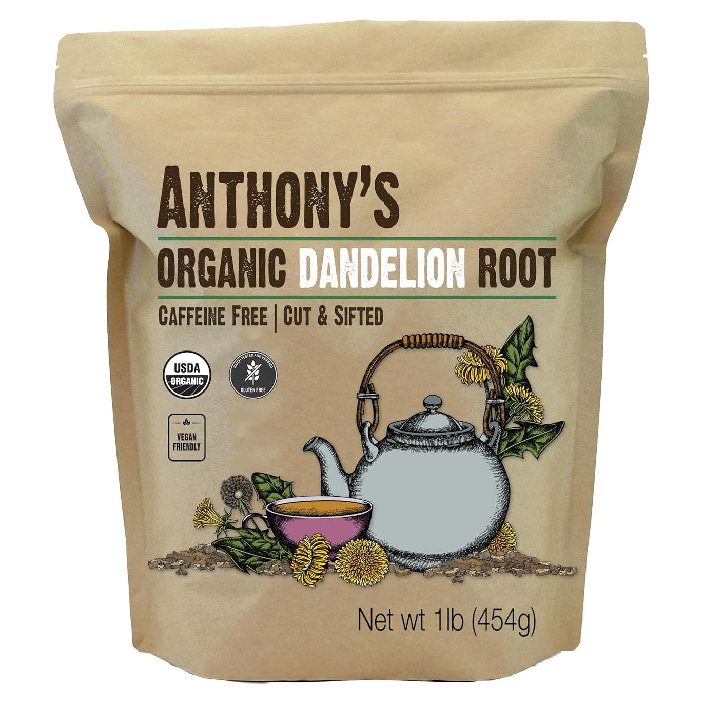 Raíz de Diente de León Orgánica Anthony's 0.45kg Sin Gluten
