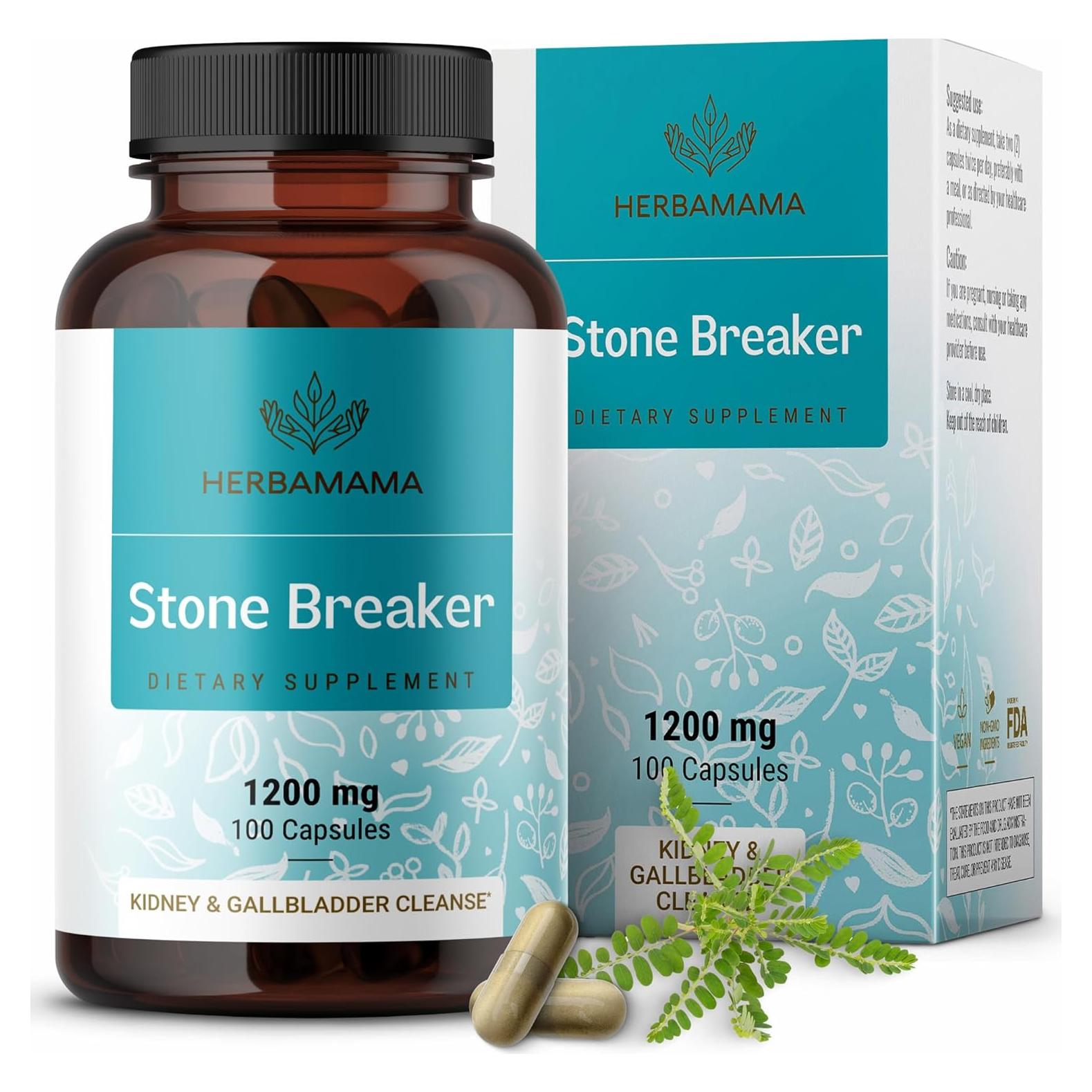 Cápsulas Rompe Piedras Herbamama 1200mg - 100 Caps Veganas