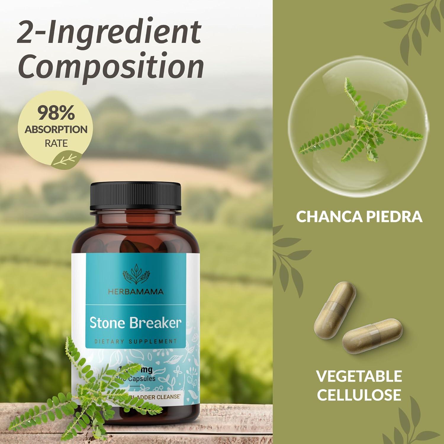 Cápsulas Rompe Piedras Herbamama 1200mg - 100 Caps Veganas