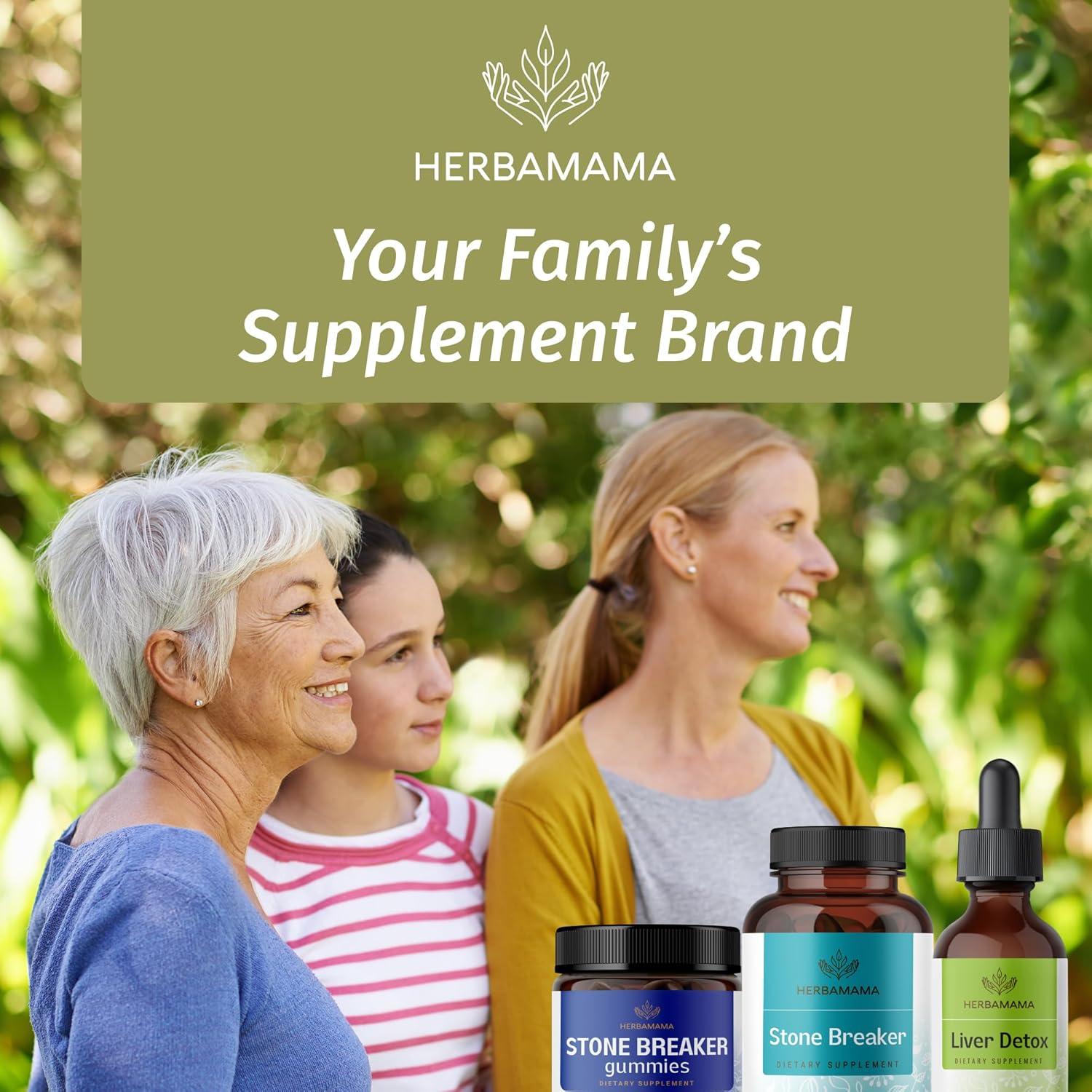 Cápsulas Rompe Piedras Herbamama 1200mg - 100 Caps Veganas