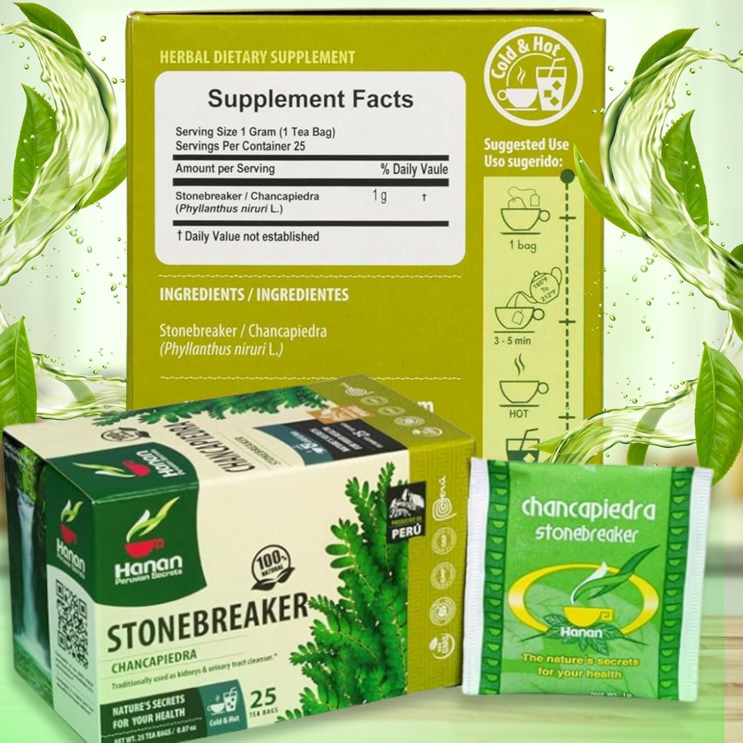 Té de Chanca Piedra Hanan - 50 Bolsitas 1000mg Natural