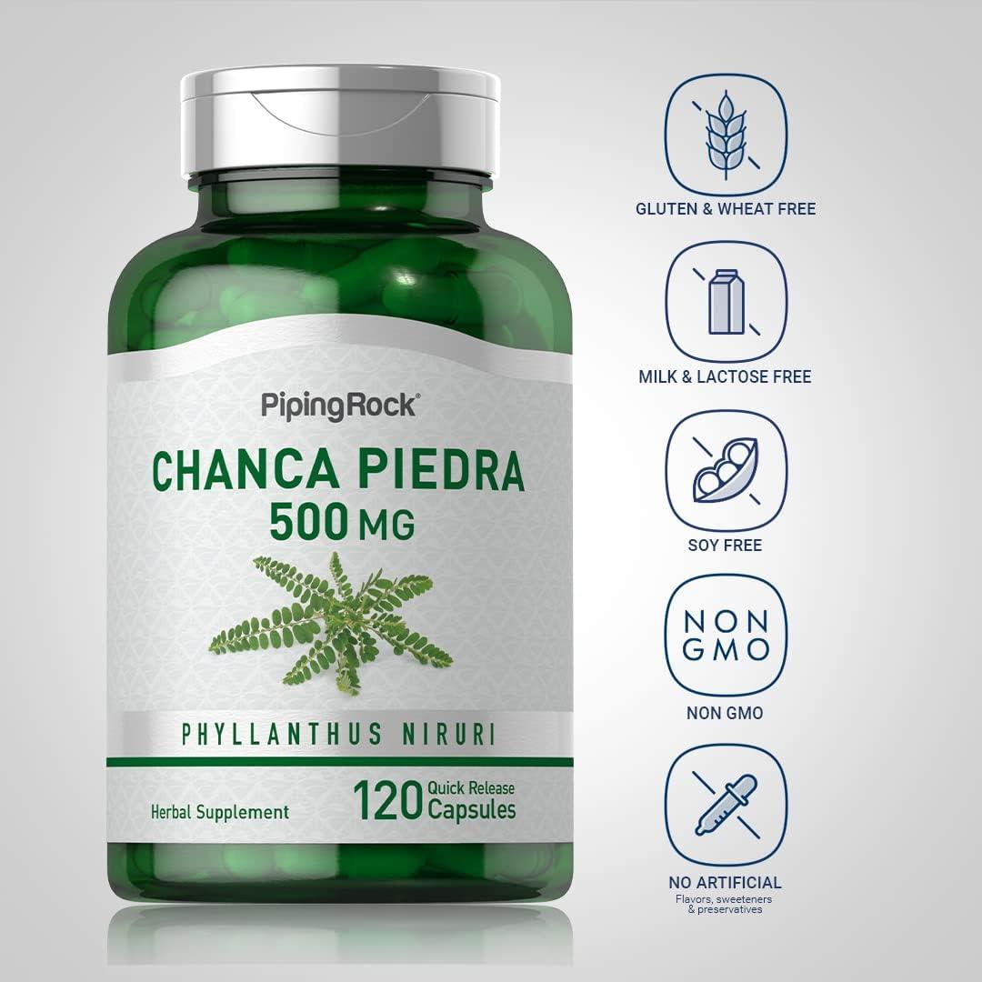 Cápsulas de Chanca Piedra Piping Rock 500mg - 120 Píldoras