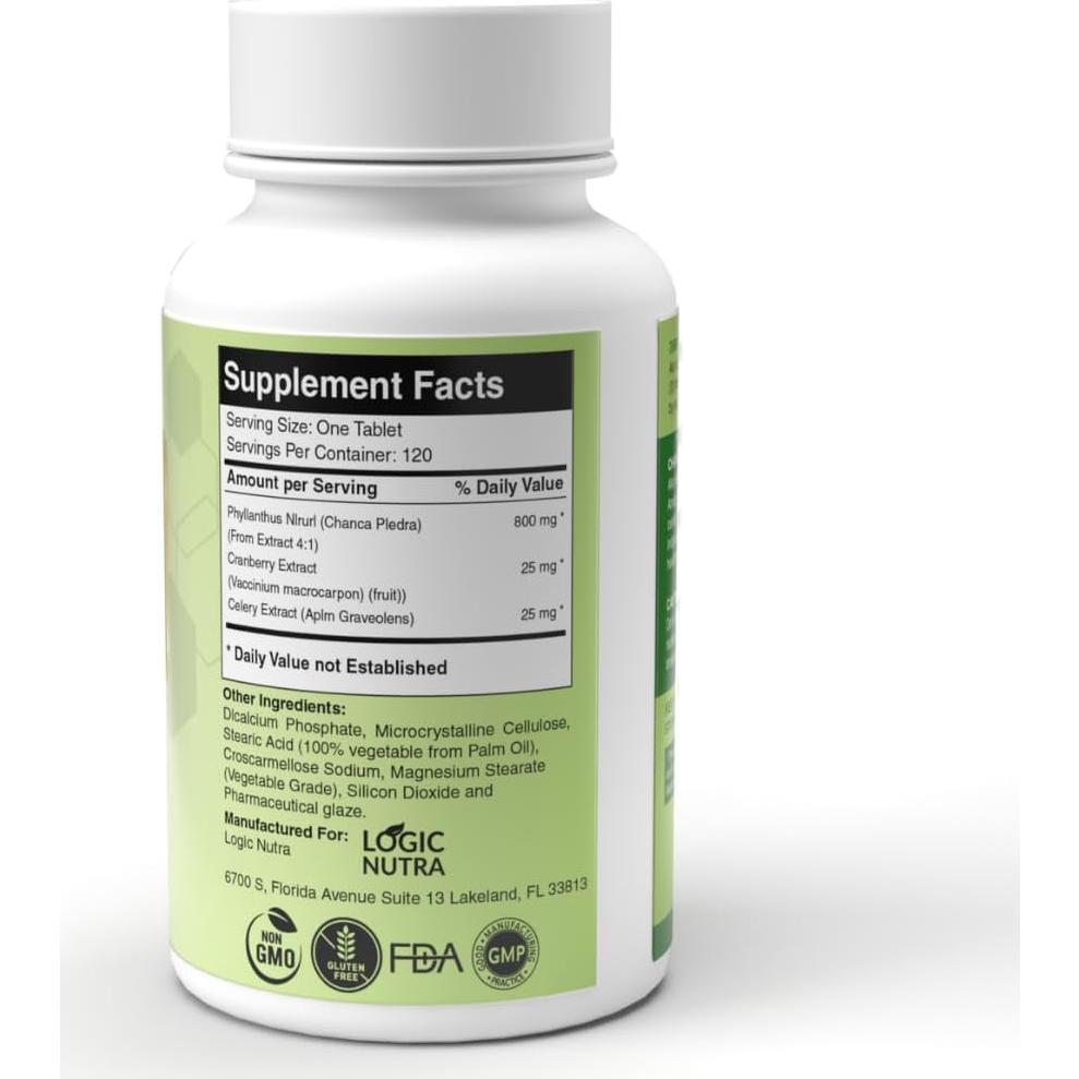 Chanca Piedra Logic Nutra 120 Tabletas 800 mg - Rompe Piedras Renales