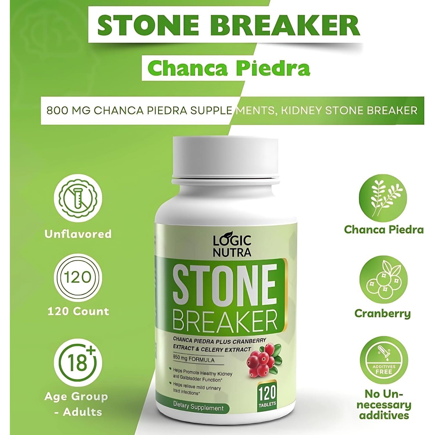 Chanca Piedra Logic Nutra 120 Tabletas 800 mg - Rompe Piedras Renales
