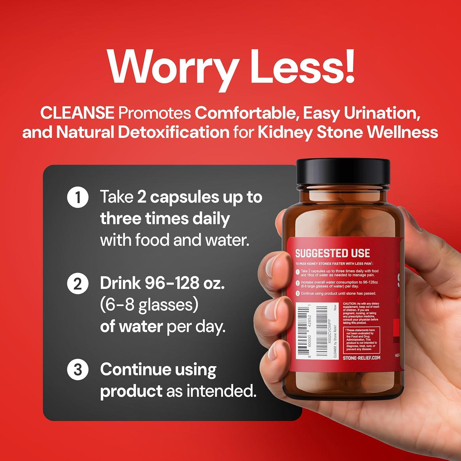 Suplemento Natural de Limpieza de Riñones Alivio de Piedras 60 Cápsulas