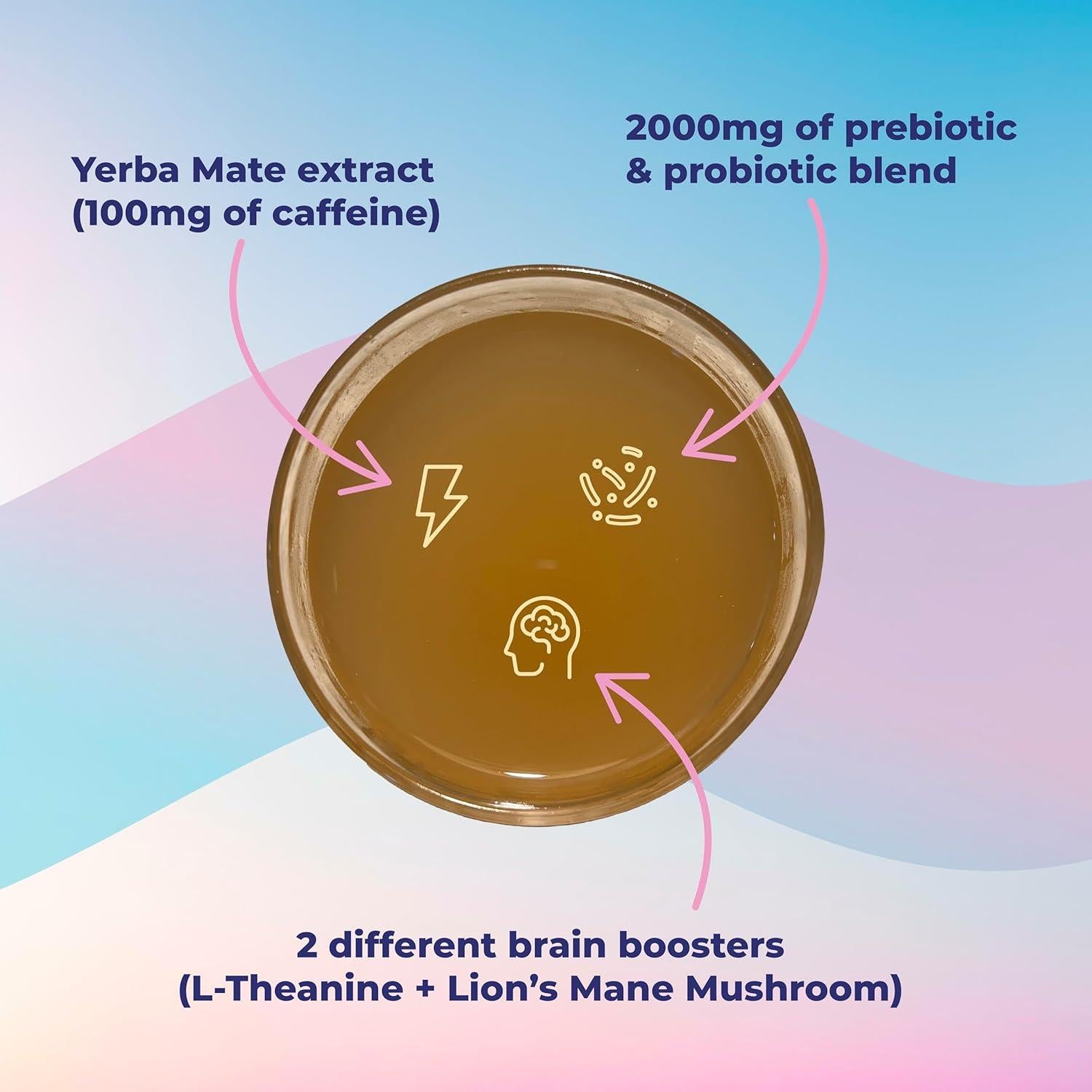 Yerba Mate Instantáneo 3-en-1 Brainista Durazno Mango 330g