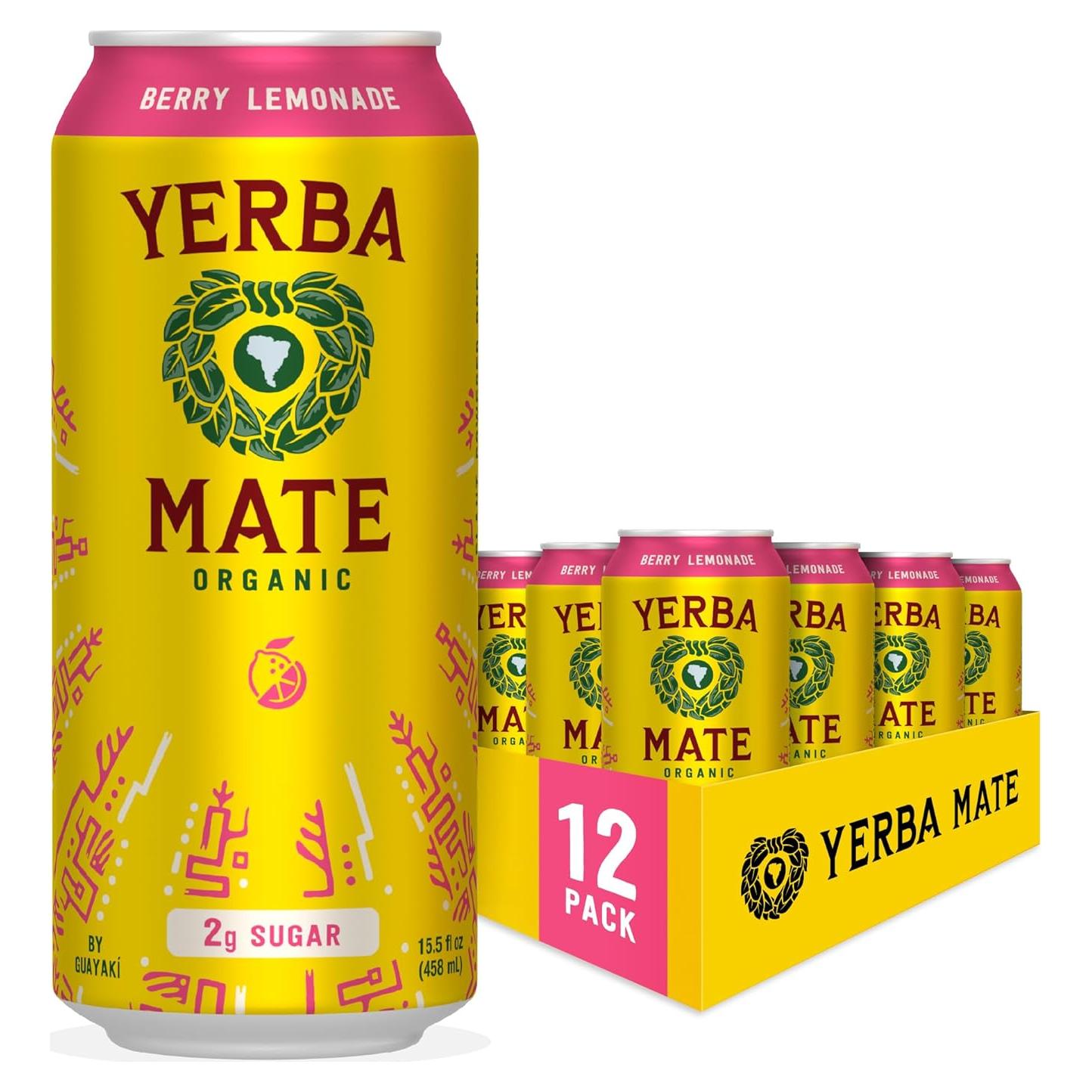 Yerba Mate Orgánica Guayakí Limonada Frutos Rojos 12x450ml