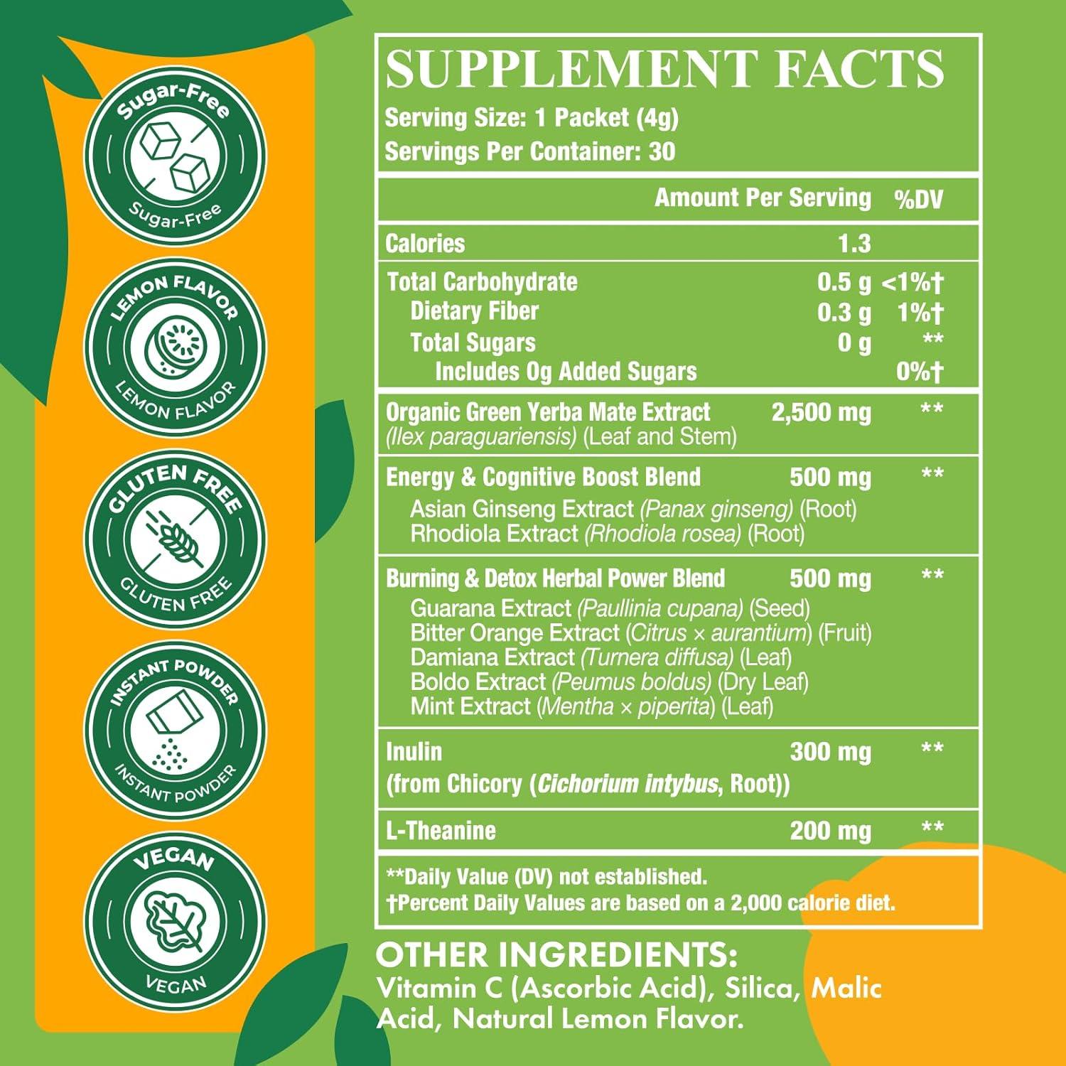 Té Instantáneo de Yerba Mate Fergomuka 4000mg 30 Paquetes