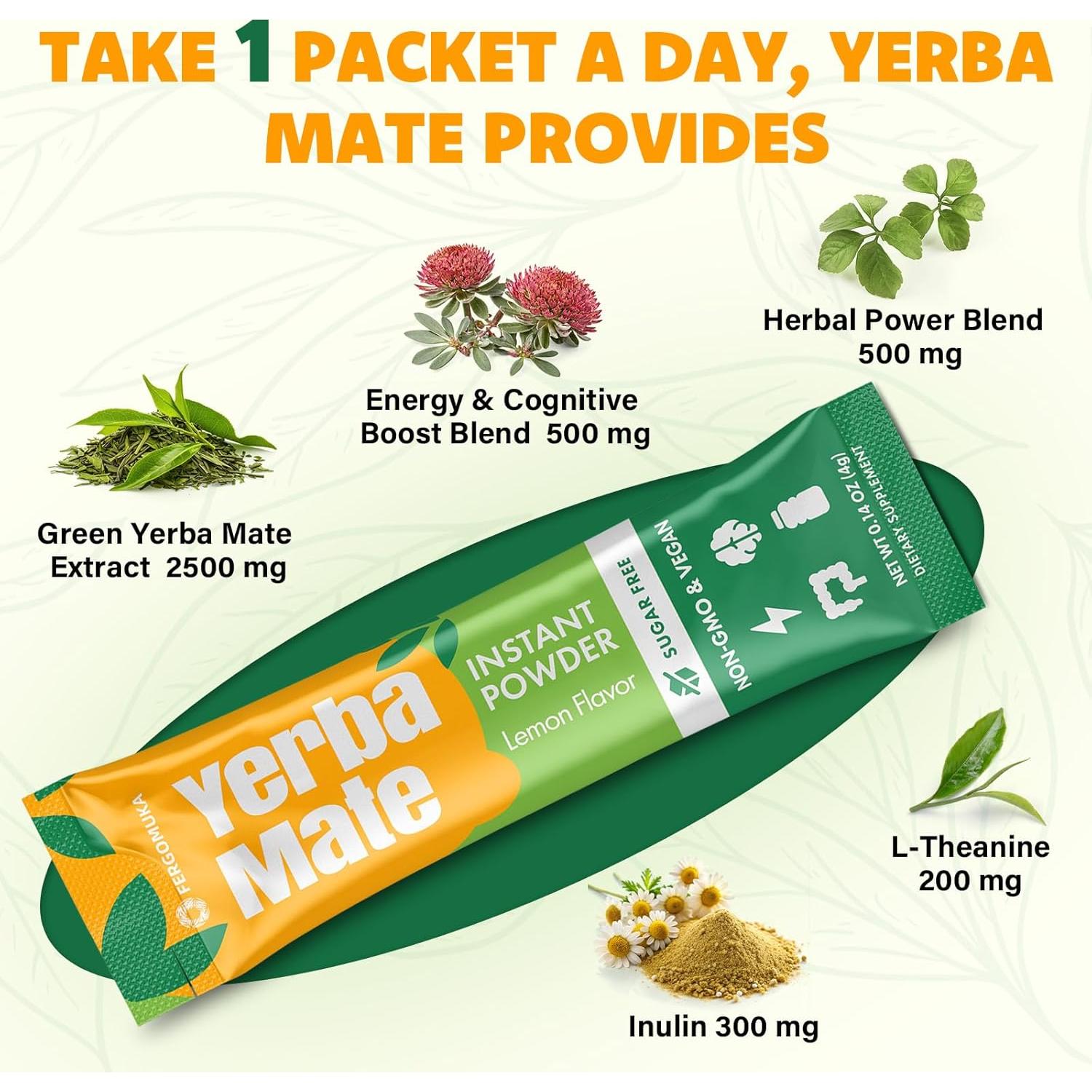 Té Instantáneo de Yerba Mate Fergomuka 4000mg 30 Paquetes