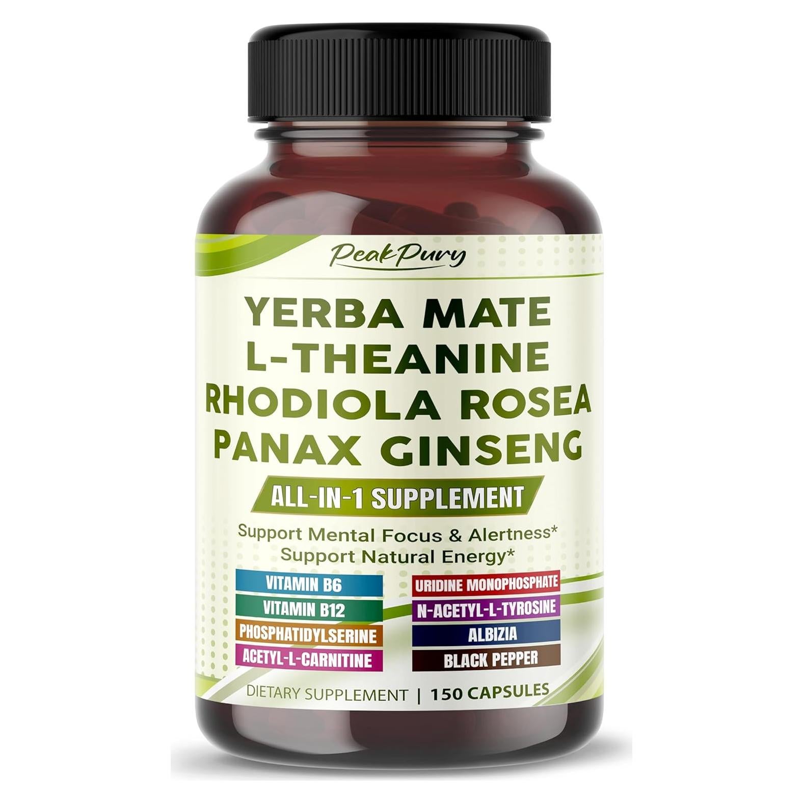 Cápsulas de Yerba Mate PeakPury - 150 Unidades - Energía Natural y Enfoque