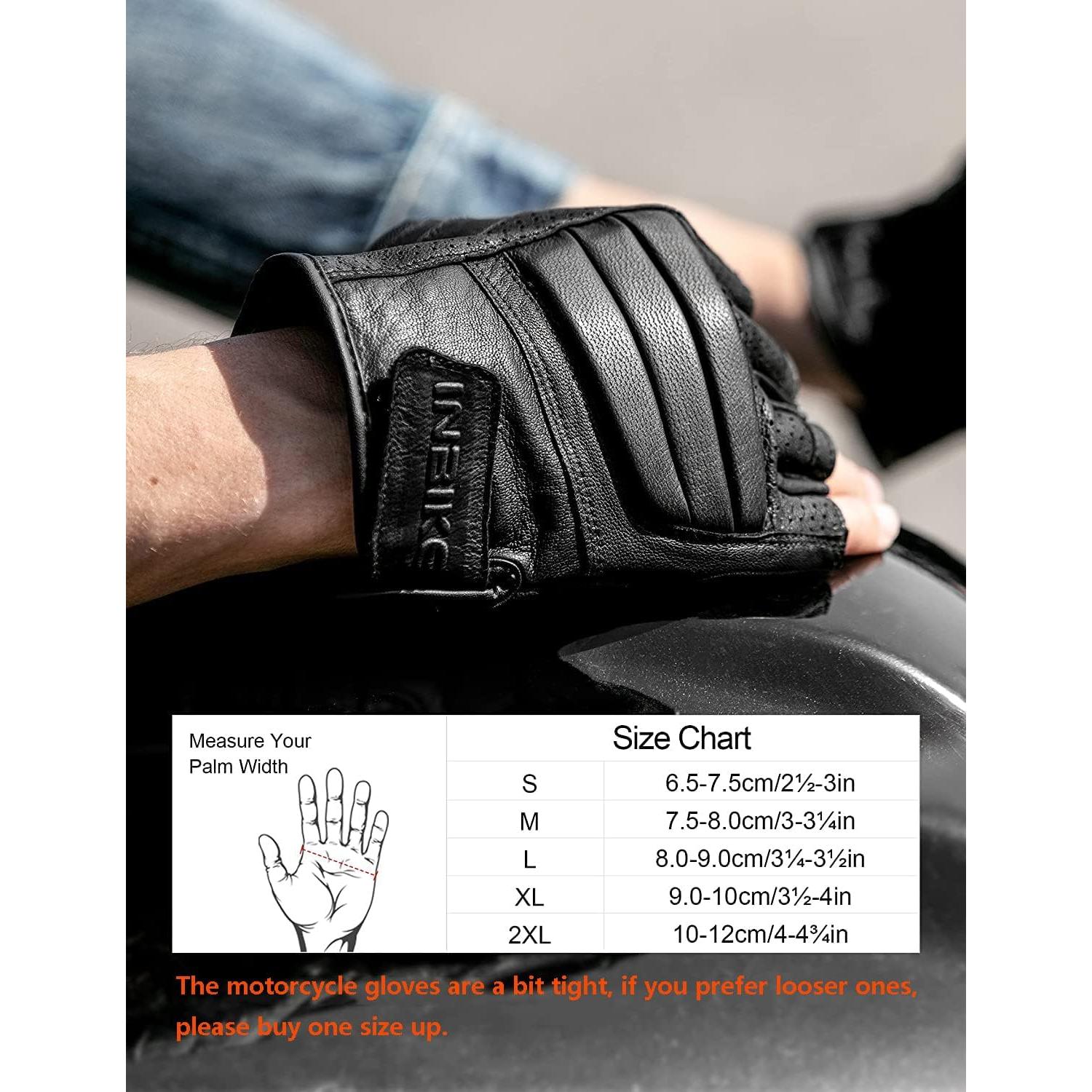 Guantes de Moto INBIKE de Piel Cabra Sin Dedos Negros