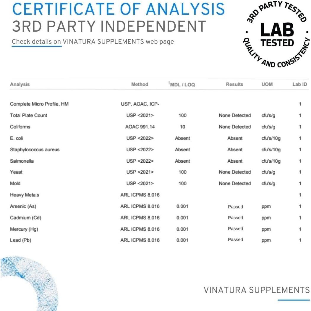 Suplemento de Yerba Mate Vinatura 1400mg - 60 Cápsulas Energéticas