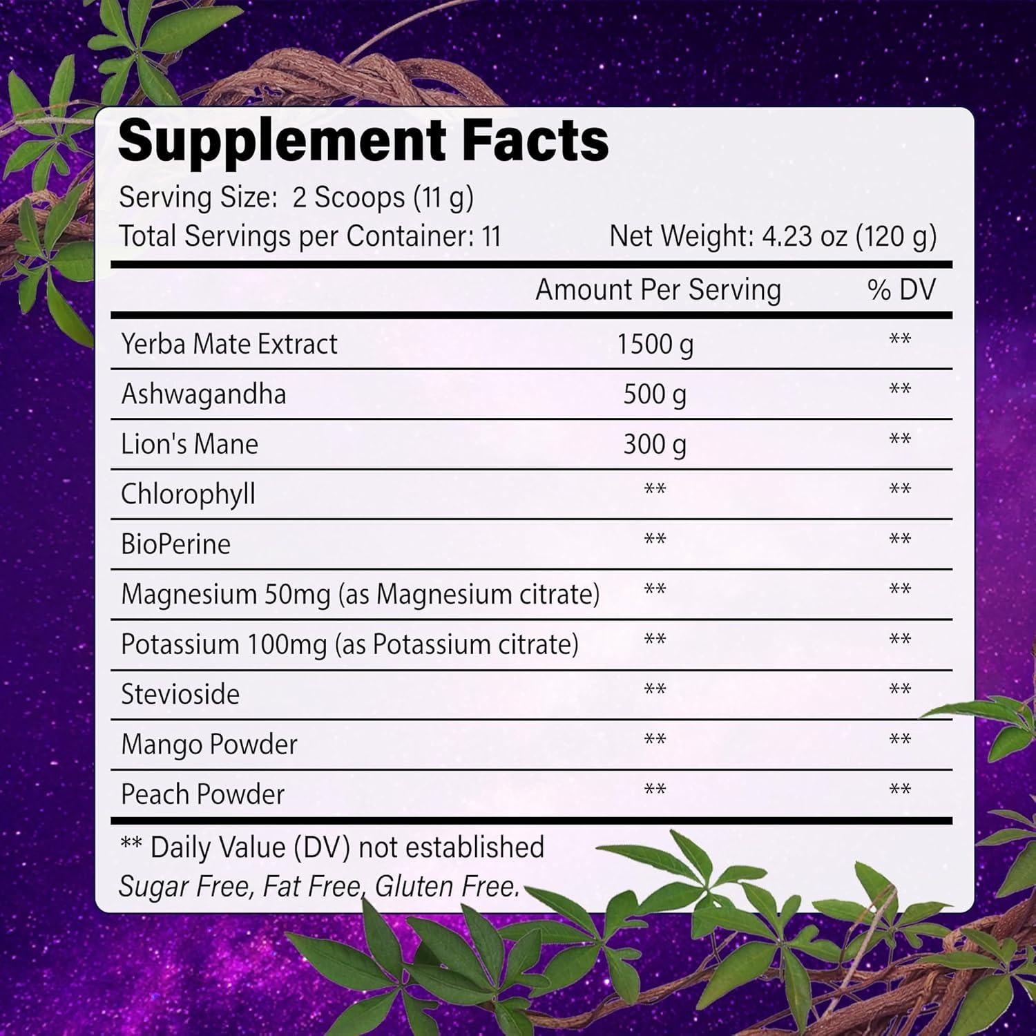 Yerba Mate Instantáneo BloomBoost 120g - Durazno Mango, Sin Azúcar