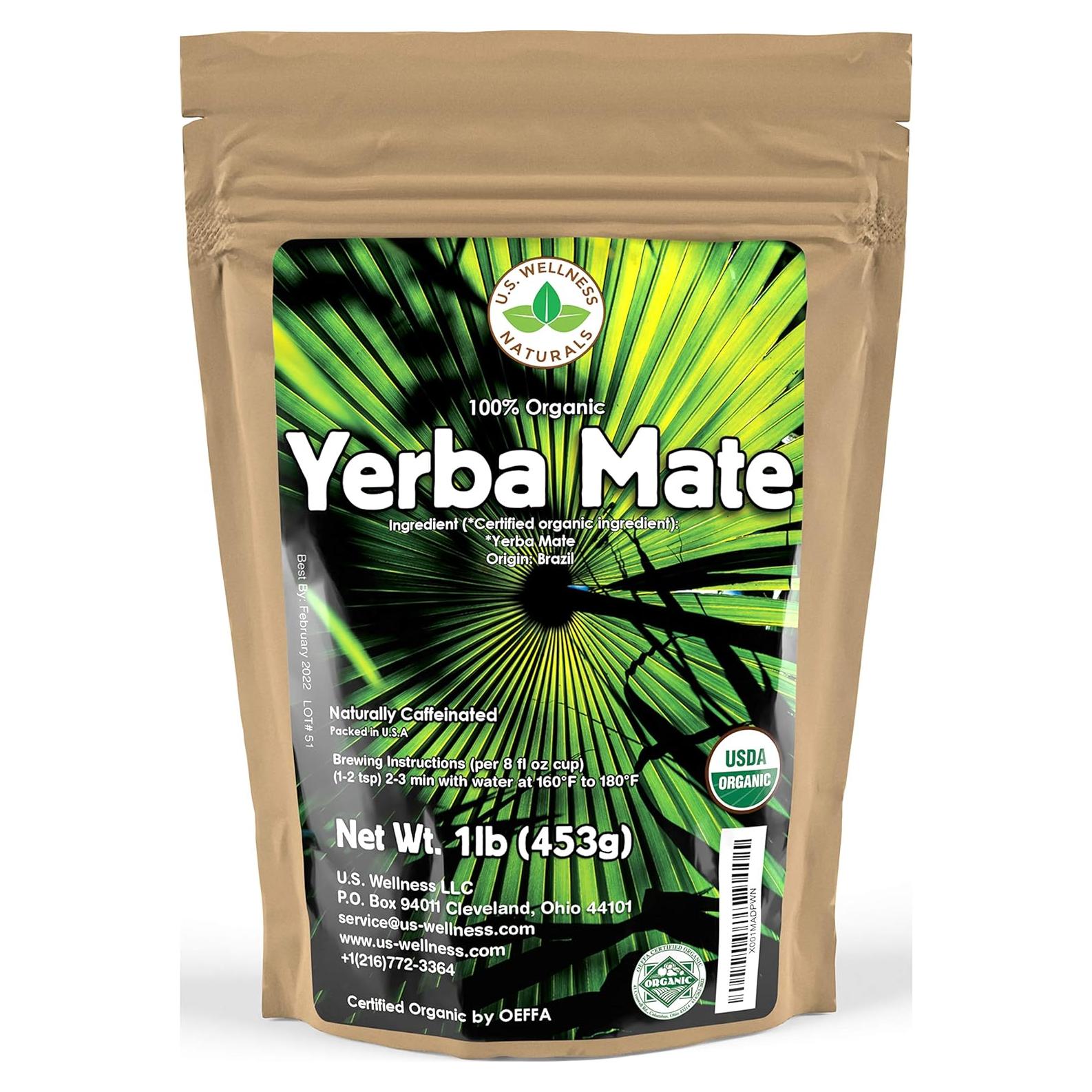 Yerba Mate Orgánica Superverde 1LB U.S. Wellness Naturals