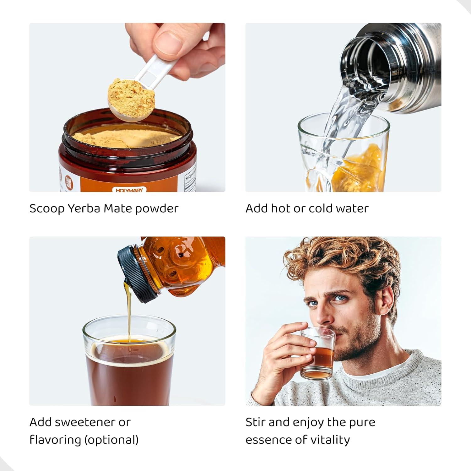 Yerba Mate Instantáneo Orgánico HOLYMARY 120g - Energía y Enfoque