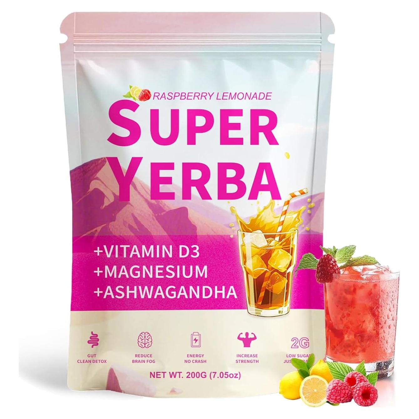 Super Yerba Mate Instantáneo 200g - Té Botánico Sabor Frambuesa