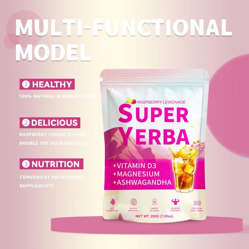 Super Yerba Mate Instantáneo 200g - Té Botánico Sabor Frambuesa
