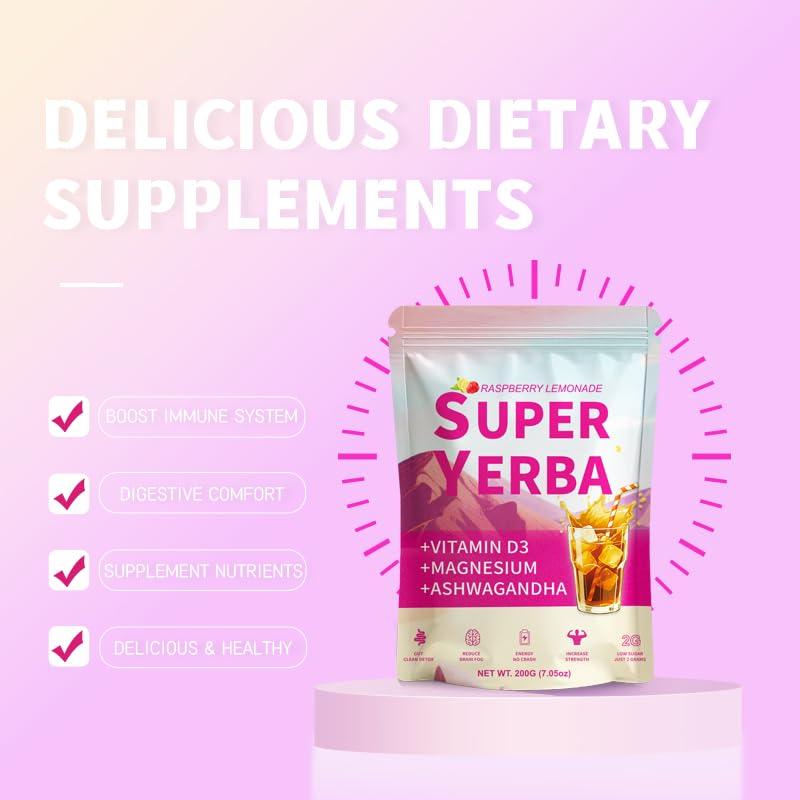 Super Yerba Mate Instantáneo 200g - Té Botánico Sabor Frambuesa