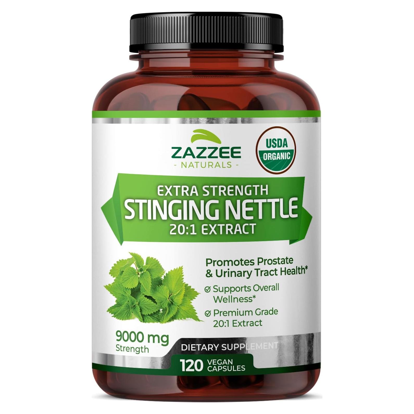 Zazzee Extracto de Ortiga Punzante Orgánico 9000 mg 120 Cápsulas