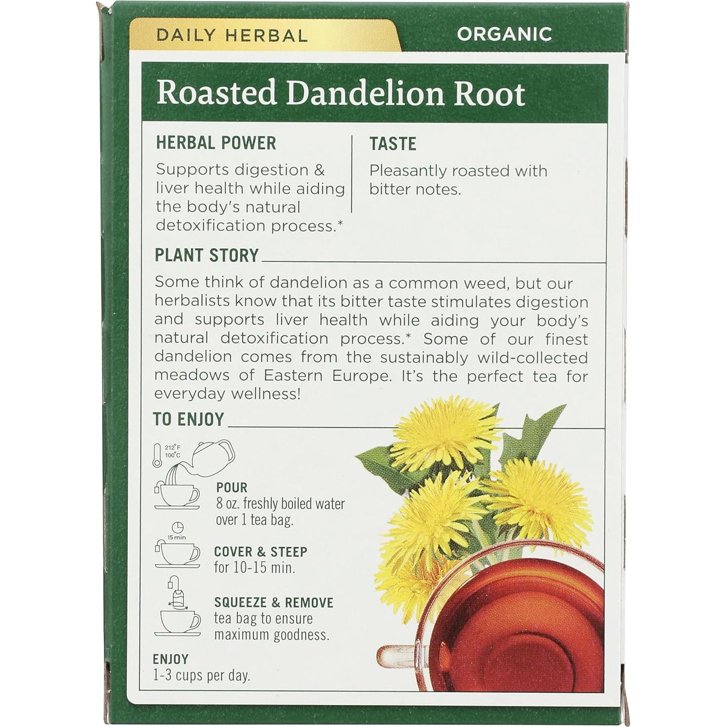 Té de Raíz de Diente de León Tostado Orgánico 16 Bolsitas