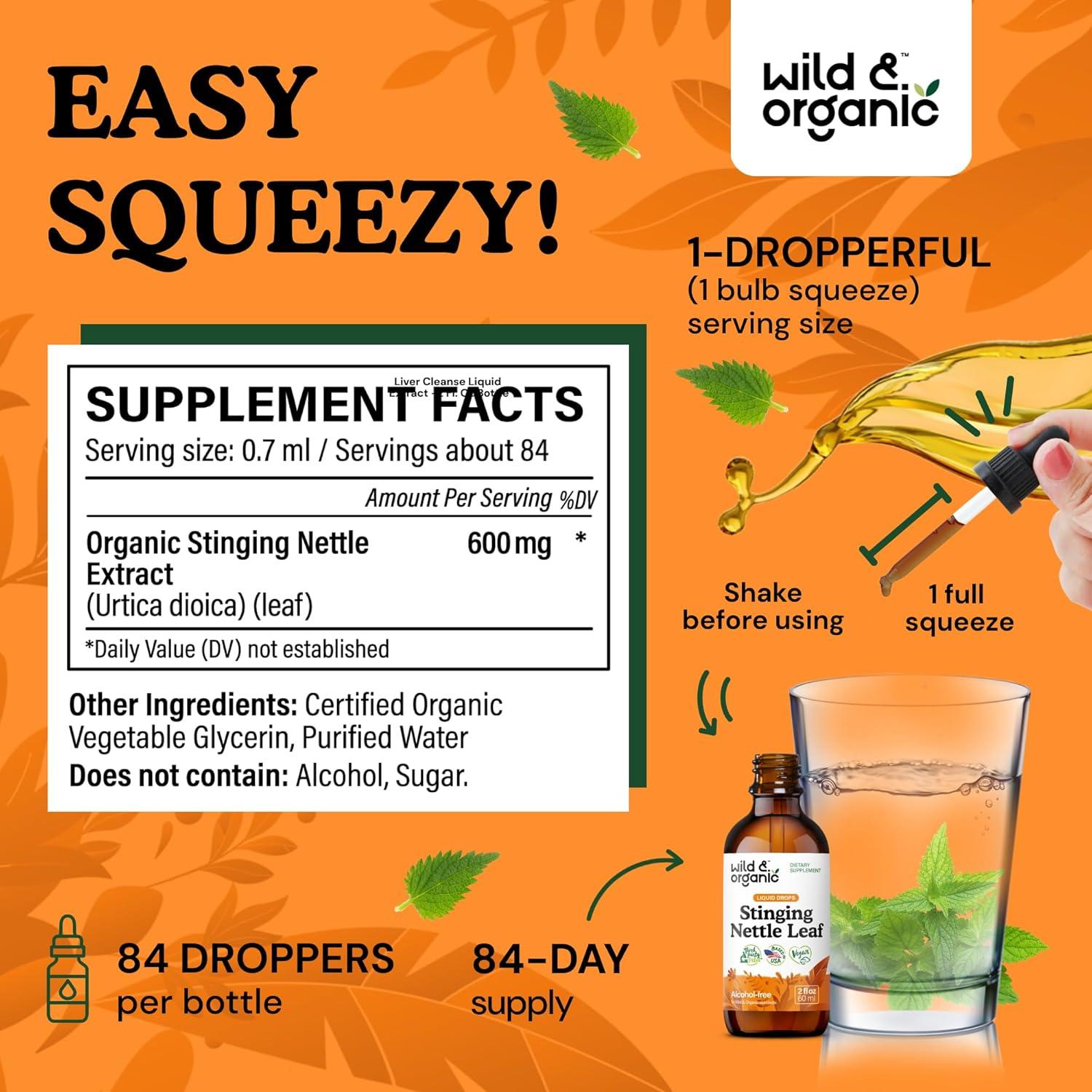 Extracto de Hoja de Ortiga Silvestre W&O 60 ml - Suplemento Urinario