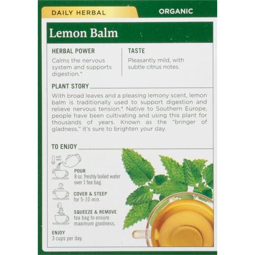 Té de Hierbas de Melisa Orgánica Traditional Medicinals - 16 Bolsitas