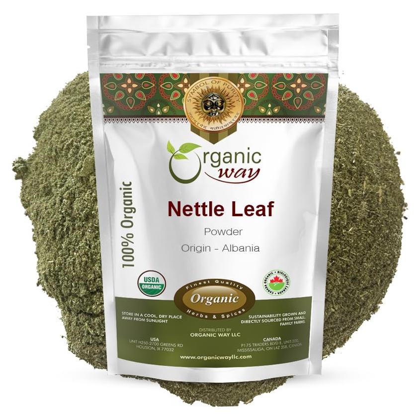 Polvo de Hoja de Ortiga Orgánica 226.8g - Organic Way - Vegano