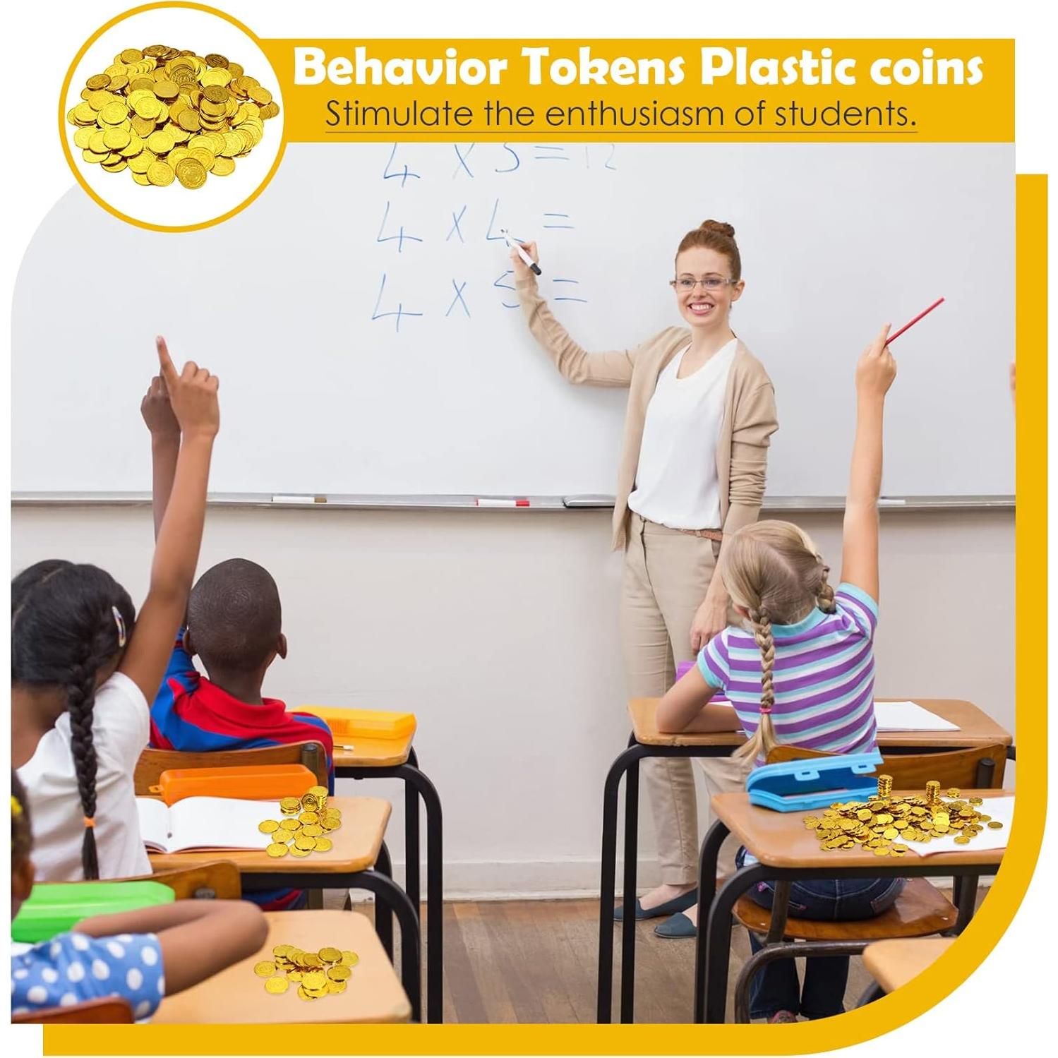 1000 Monedas de Oro Pirata de Plástico 8.89 cm para Fiesta