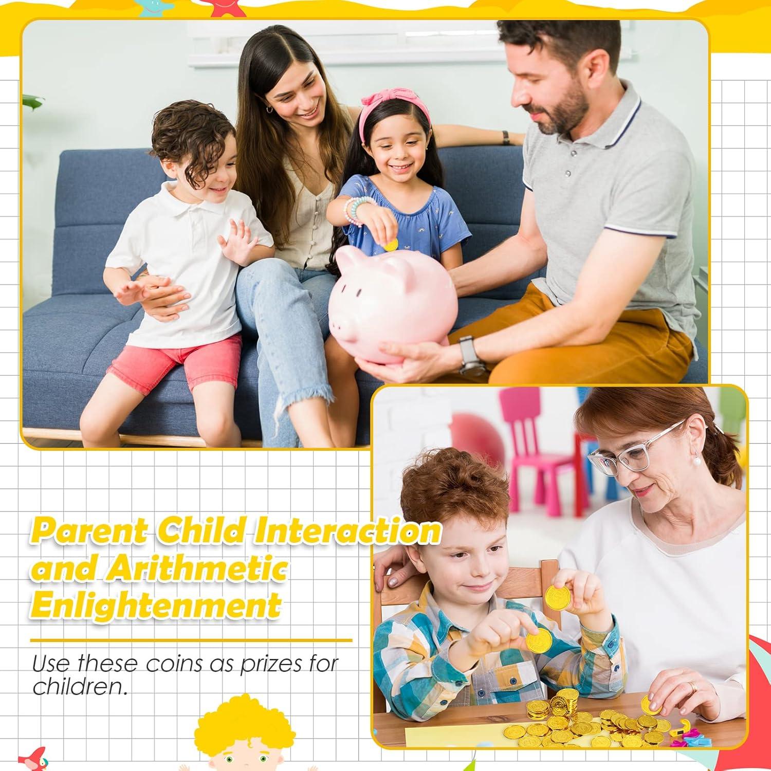 1000 Monedas de Oro Pirata de Plástico 8.89 cm para Fiesta