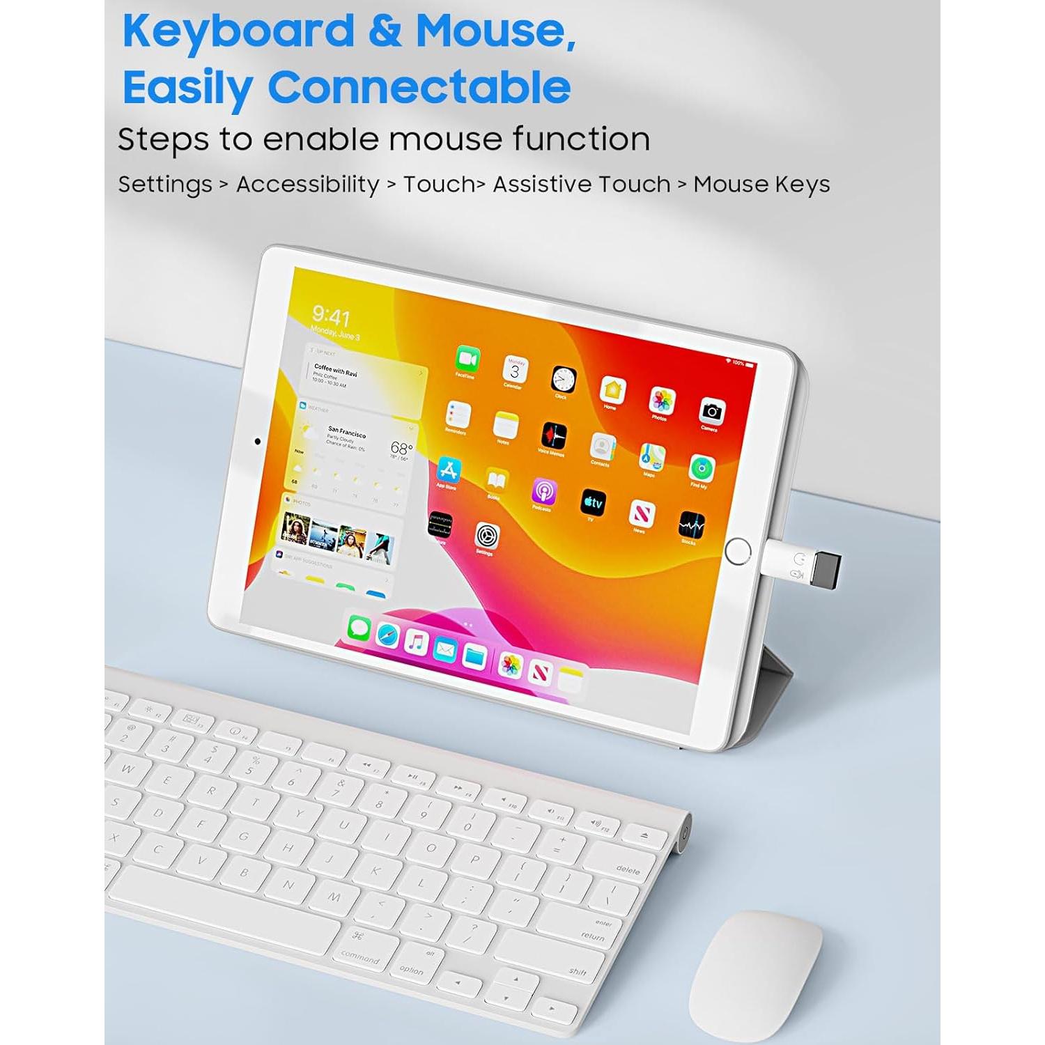 Adaptador MoKo USB C a Lightning y USB A, carga 10W