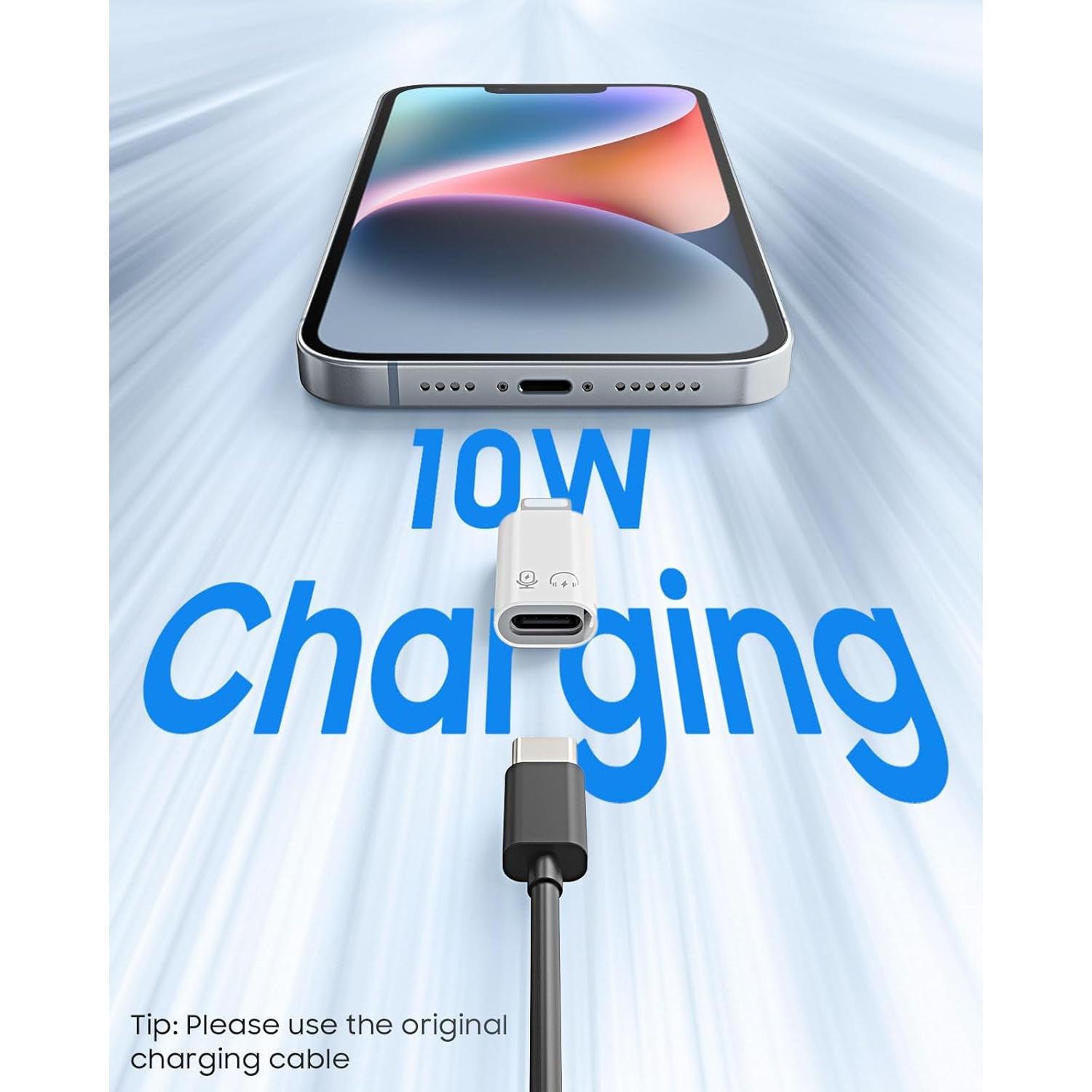 Adaptador MoKo USB C a Lightning y USB A, carga 10W