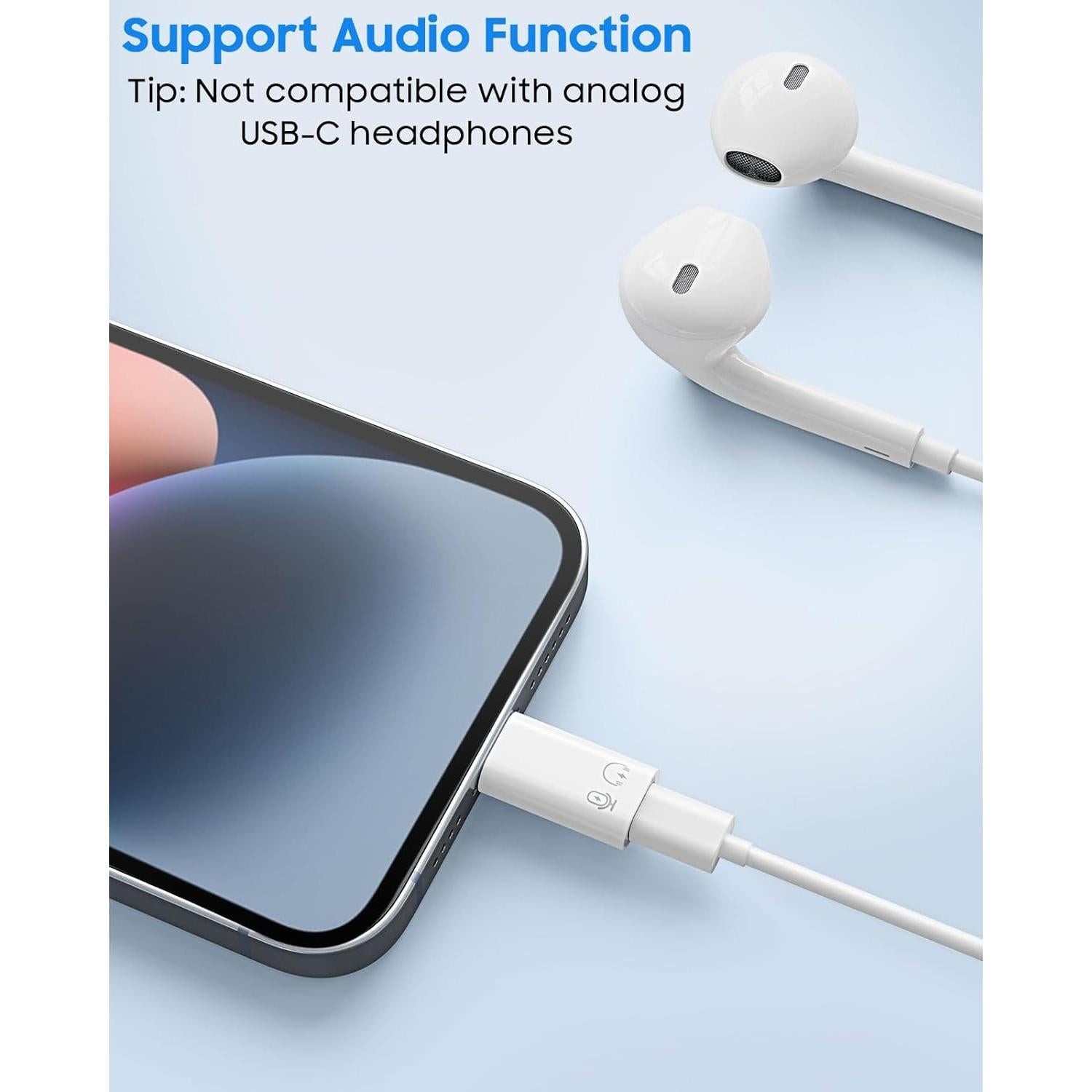 Adaptador MoKo USB C a Lightning y USB A, carga 10W