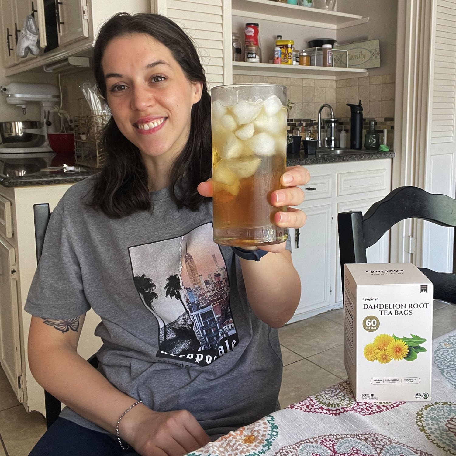 Té de raíz de diente de león Lynginya - 60 bolsas - Sin cafeína