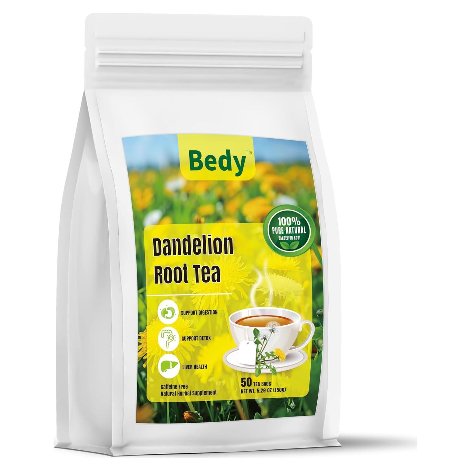 Té de Raíz de Diente de León Bedy 150g - 50 Bolsas Sin Cafeína