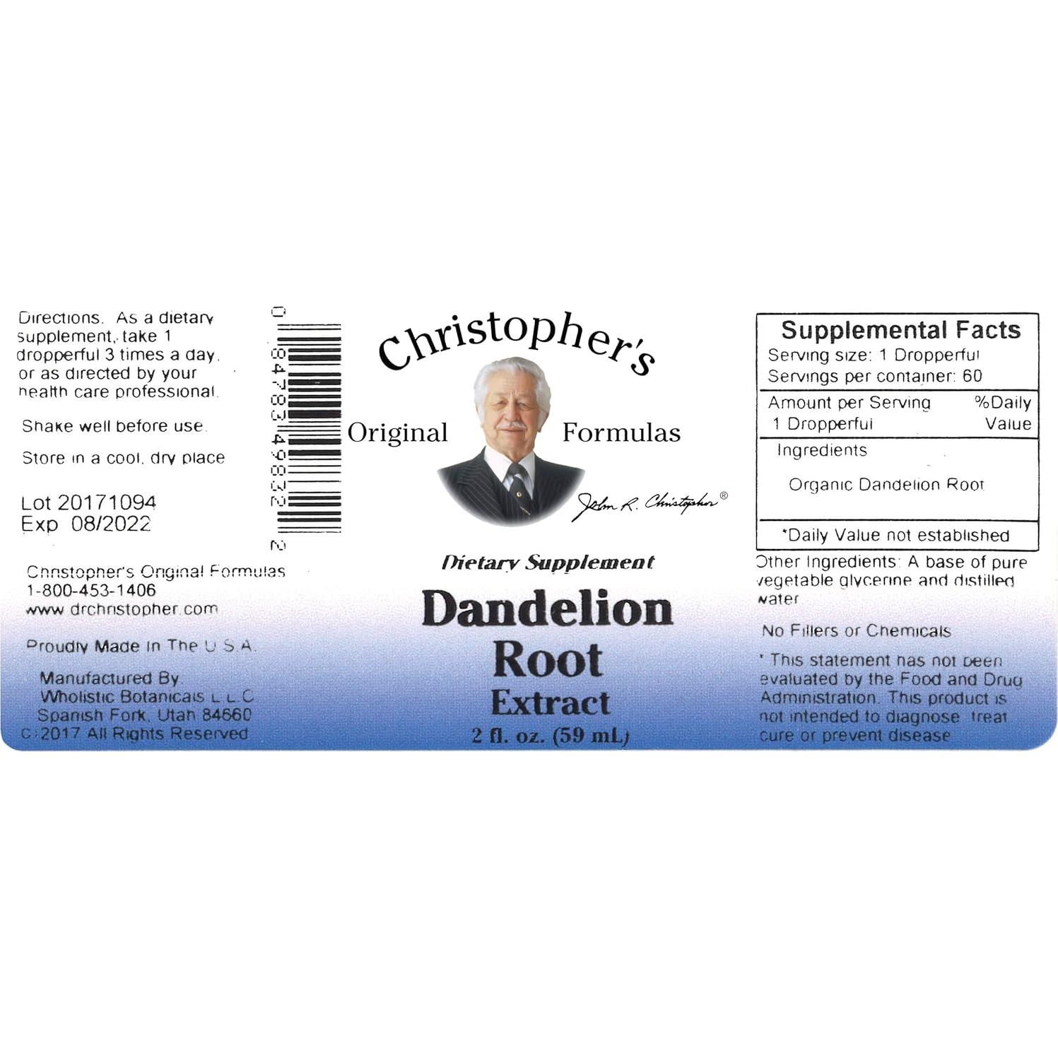 Extracto de Glicerina de Raíz de Diente de León Dr. Christopher 59 ml