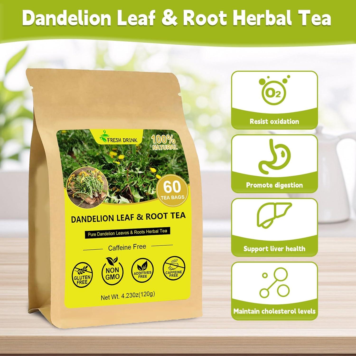 Té de Diente de León 100% Puro Genérico - 60 Bolsitas