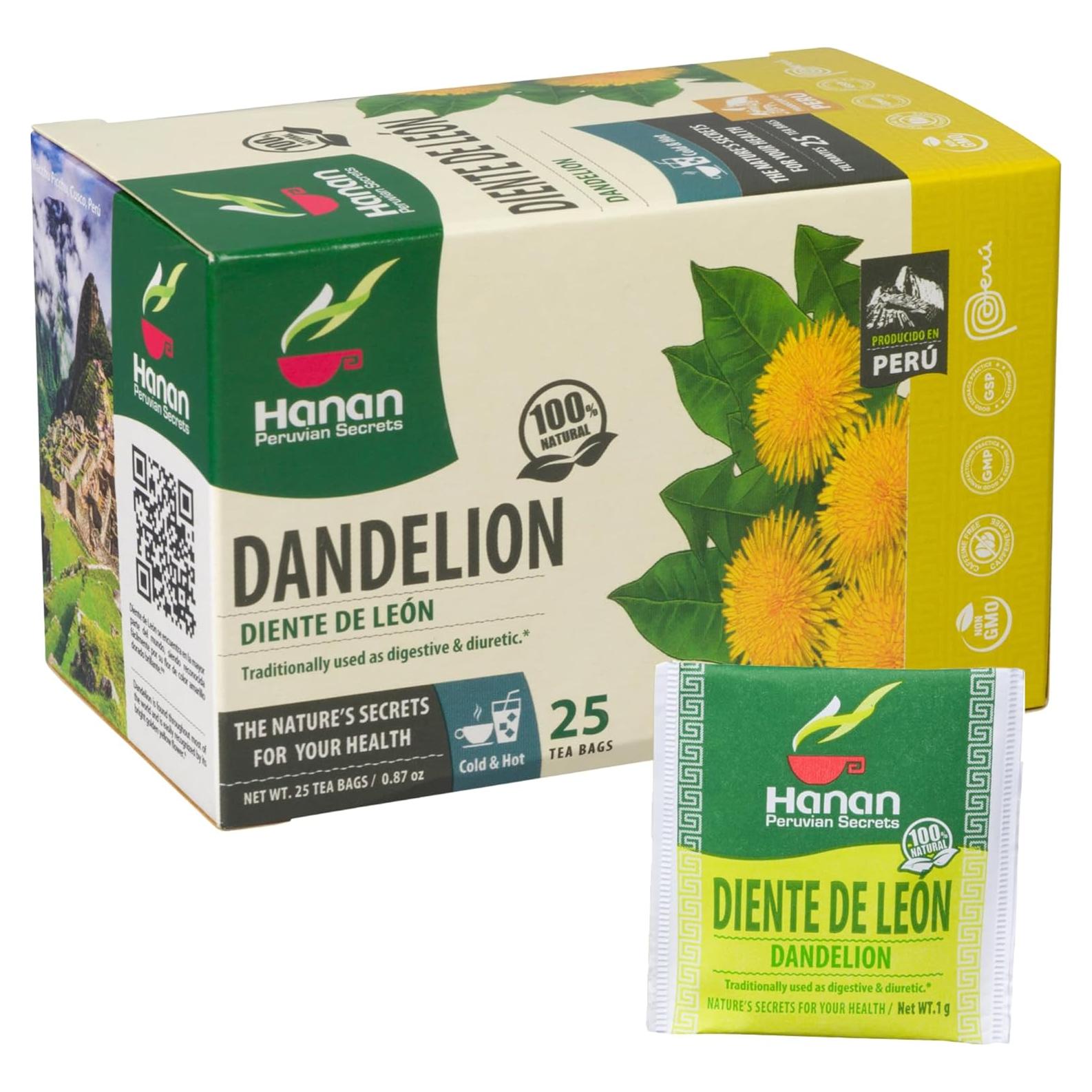 Té de Raíz de Diente de León Hanan 25 Bolsitas Detox Digestivo