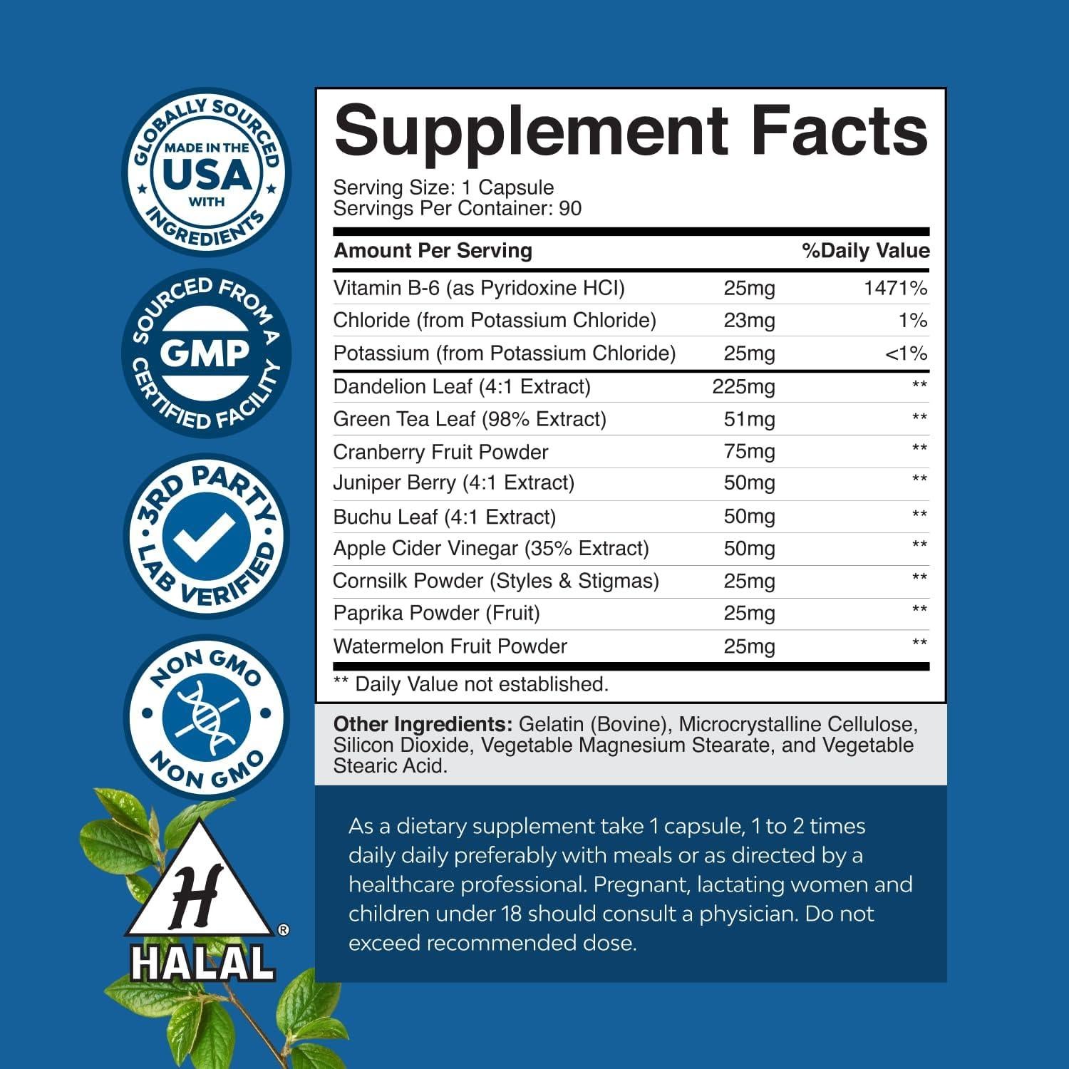 Píldoras Diuréticas Herbales Huntington Labs 90 Cápsulas