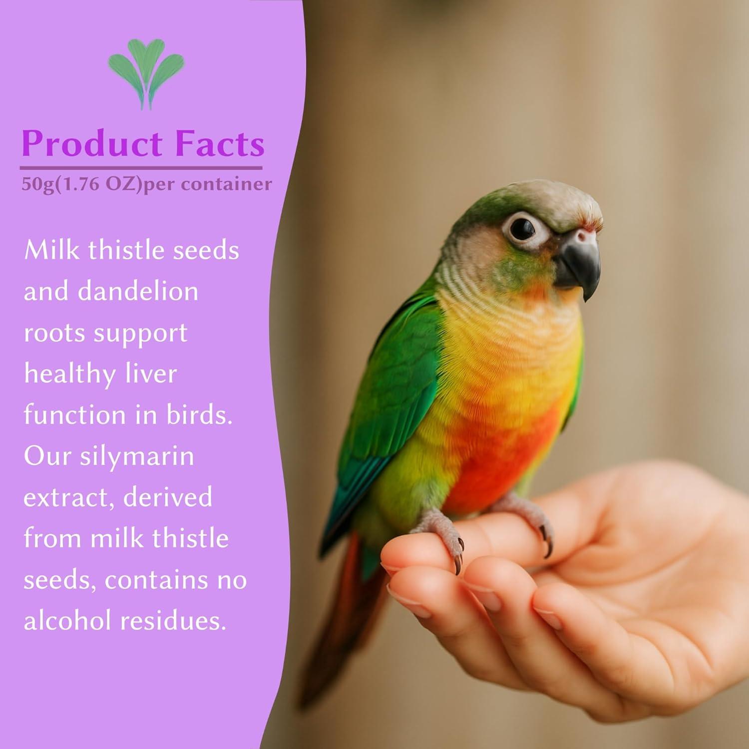 Suplemento Hepático para Aves Deyl Cavier - Cardo Mariano y Diente de León, 200 Porciones