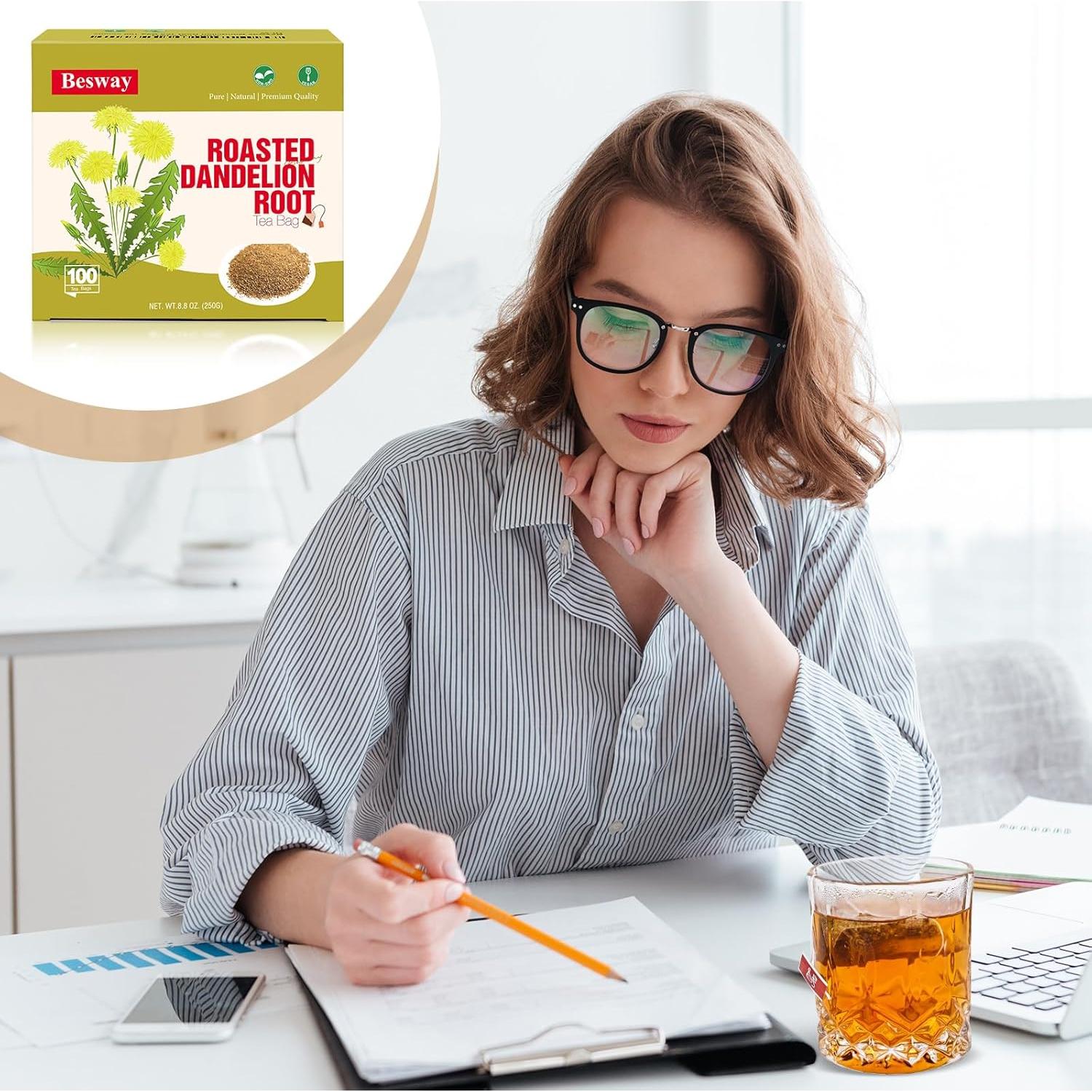 Bolsa de Té Herbal Besway Raíz de Diente de León 100 Cuentas 2.5g