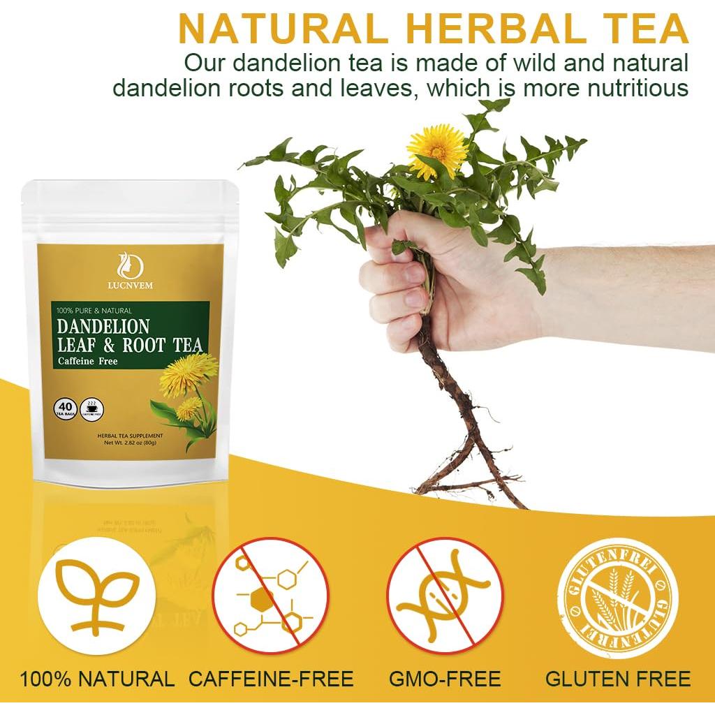 Té Herbal Natural LUCNVEM de Diente de León - 40 Bolsitas