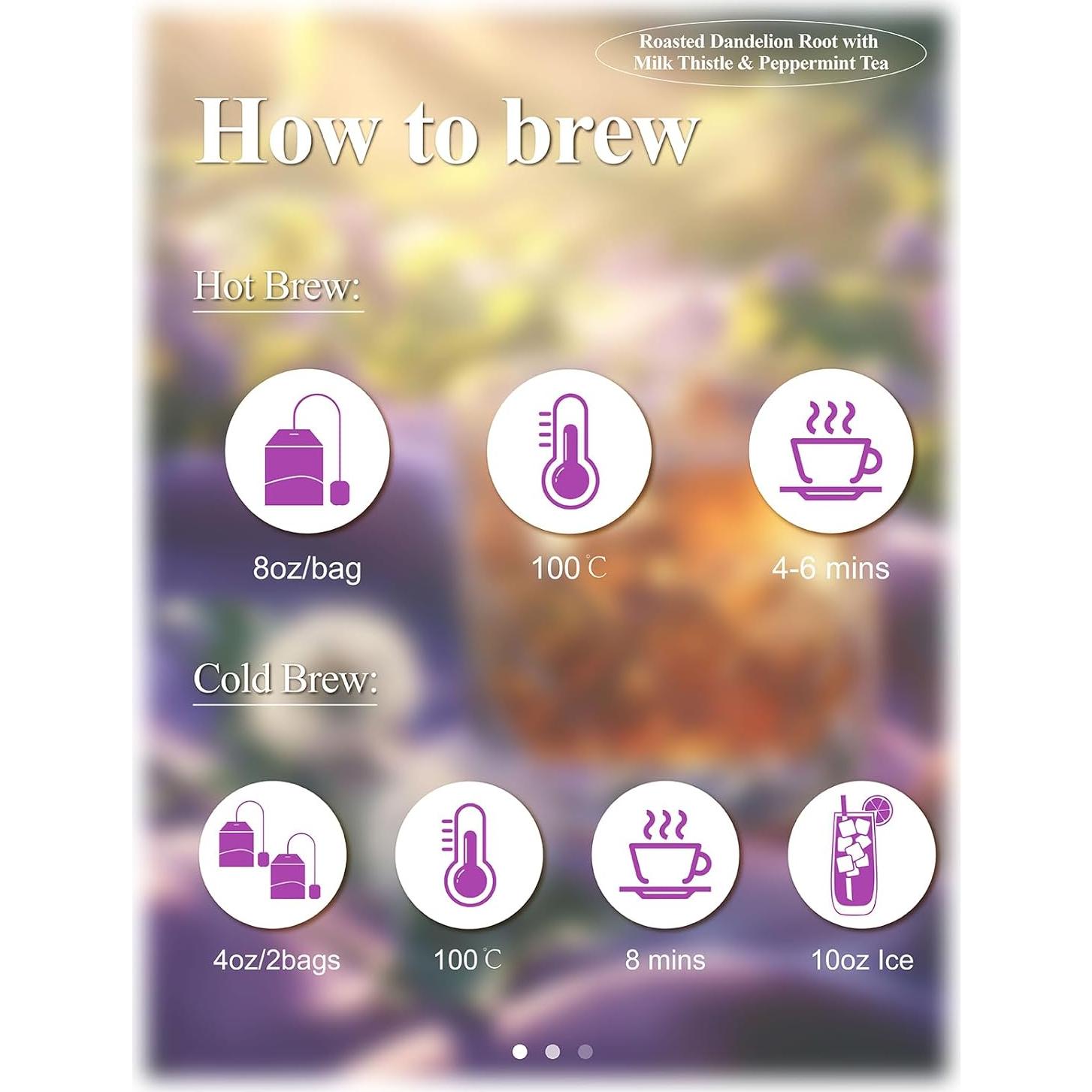 Té Herbal Loomica Raíz de Diente de León Tostada 20 Cuentas