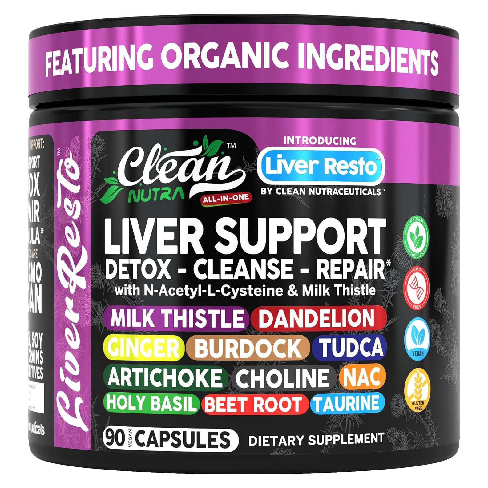 Suplemento Hepático Clean Nutra Liver Resto 90 Cápsulas