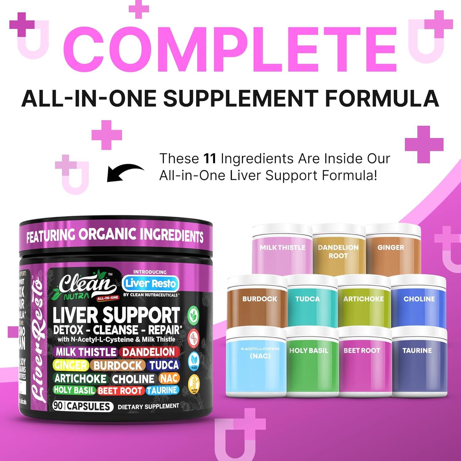 Suplemento Hepático Clean Nutra Liver Resto 90 Cápsulas