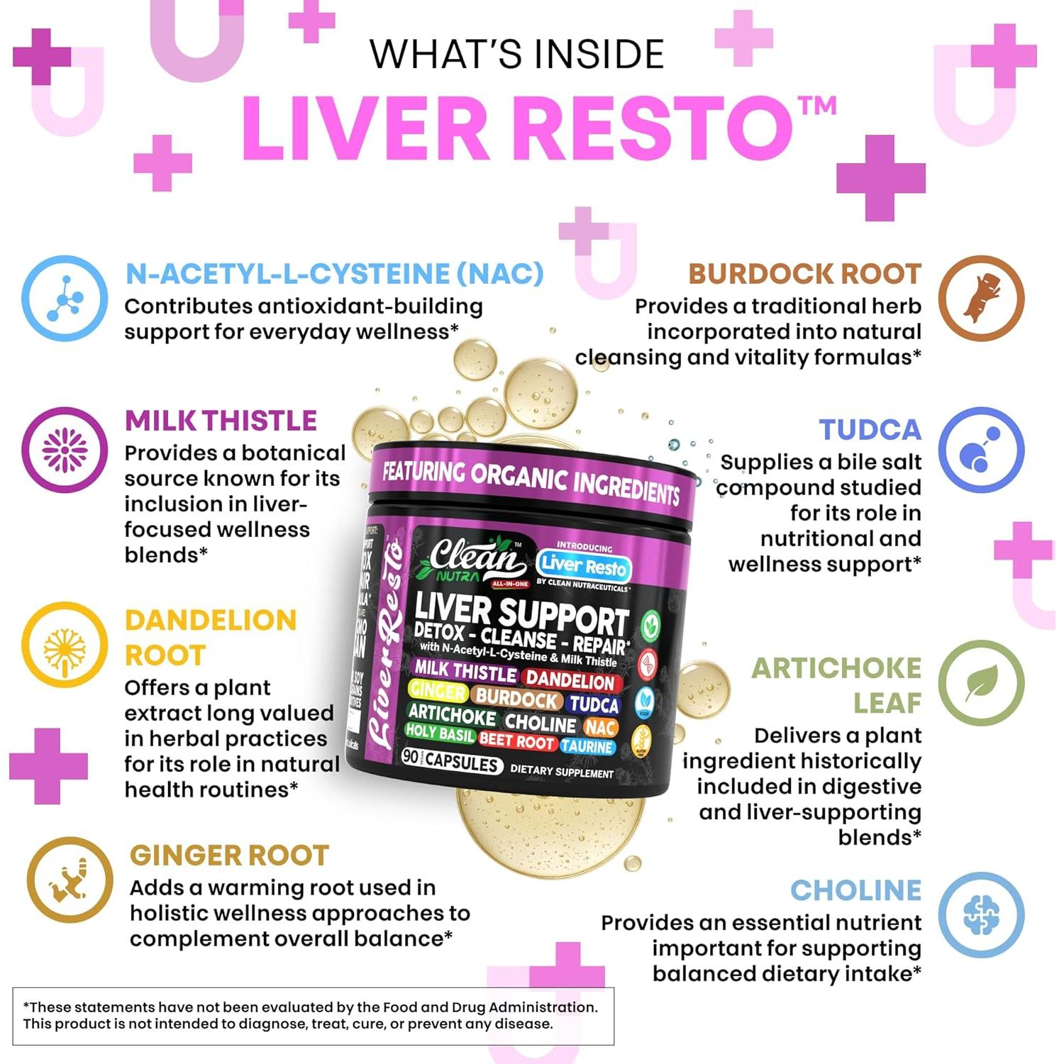 Suplemento Hepático Clean Nutra Liver Resto 90 Cápsulas